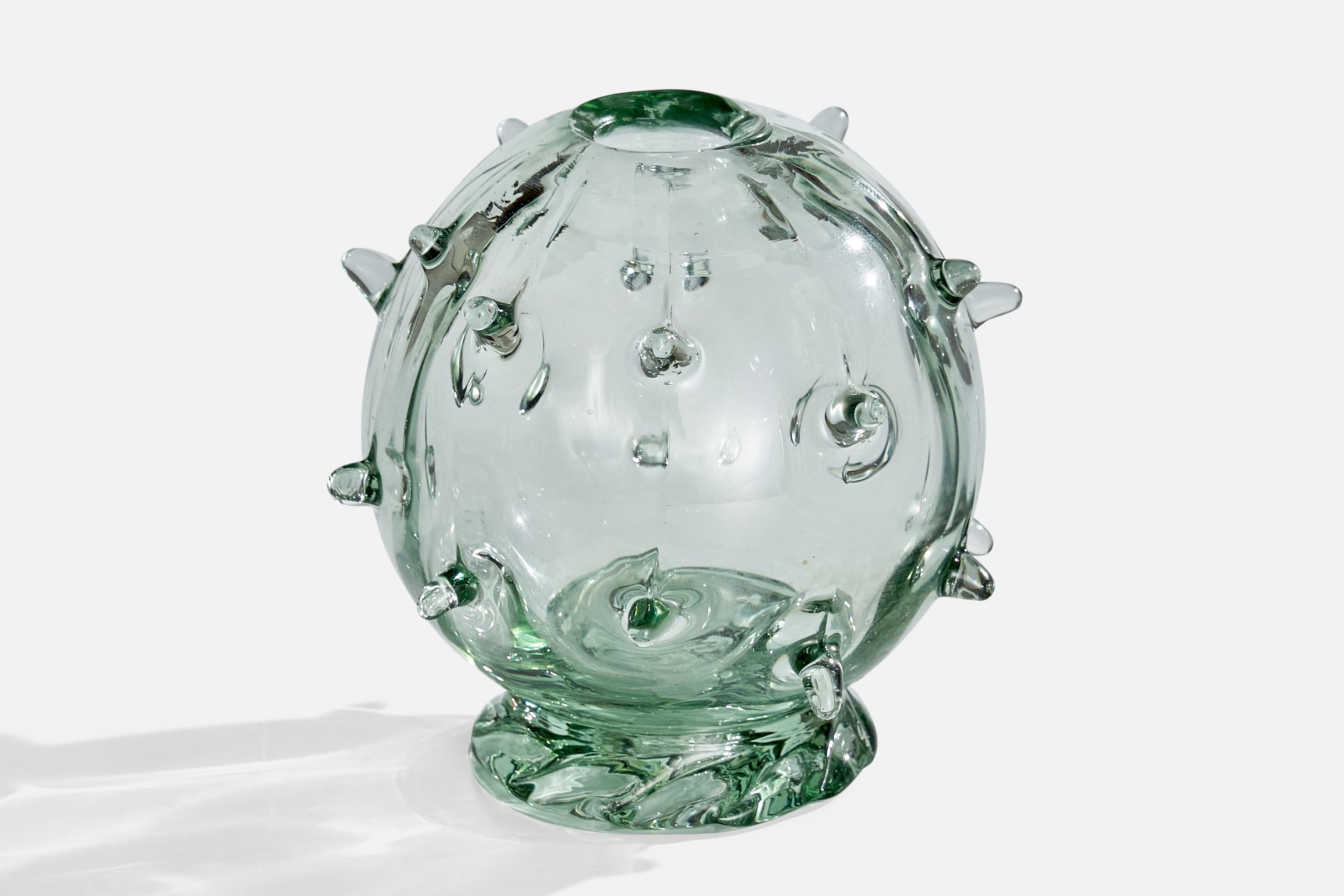 Vaso in vetro soffiato progettato da Ture Berglund e prodotto da Skansens Glasbruk, Svezia, anni '40.

