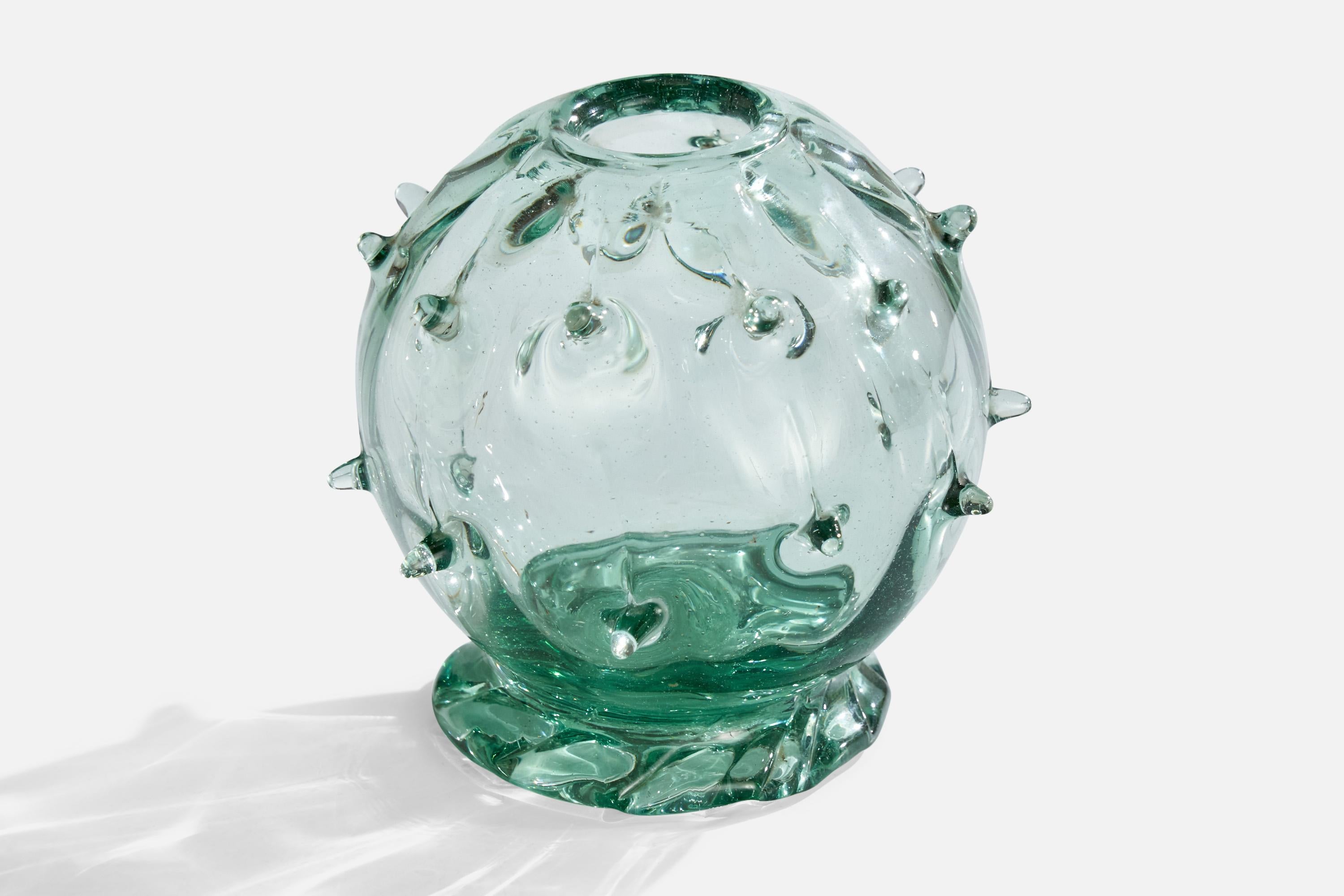 Vase en verre soufflé conçu par Ture Berglund et produit par Skansens Glasbruk, Suède, années 1940.
