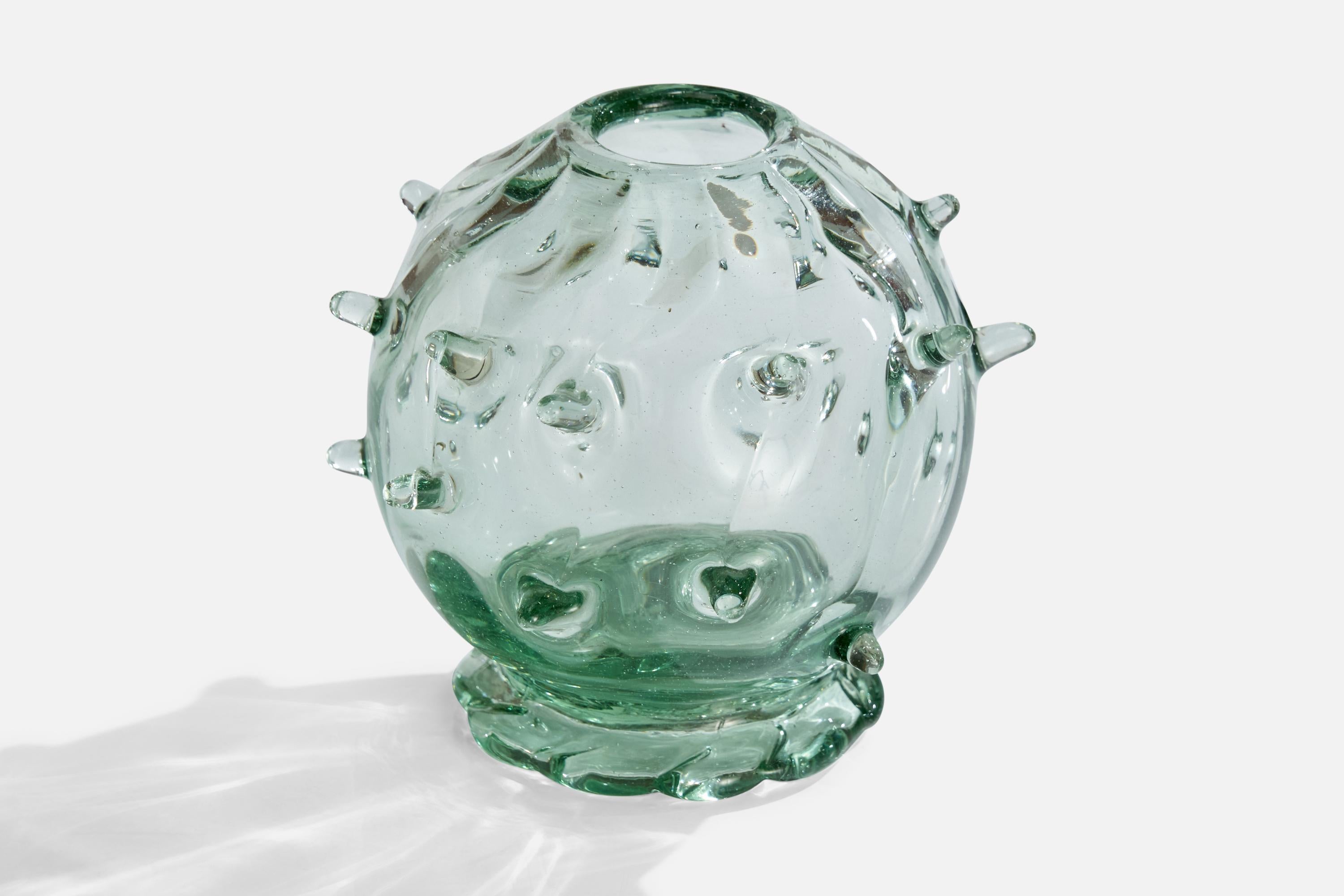Vaso in vetro soffiato progettato da Ture Berglund e prodotto da Skansens Glasbruk, Svezia, anni '40.