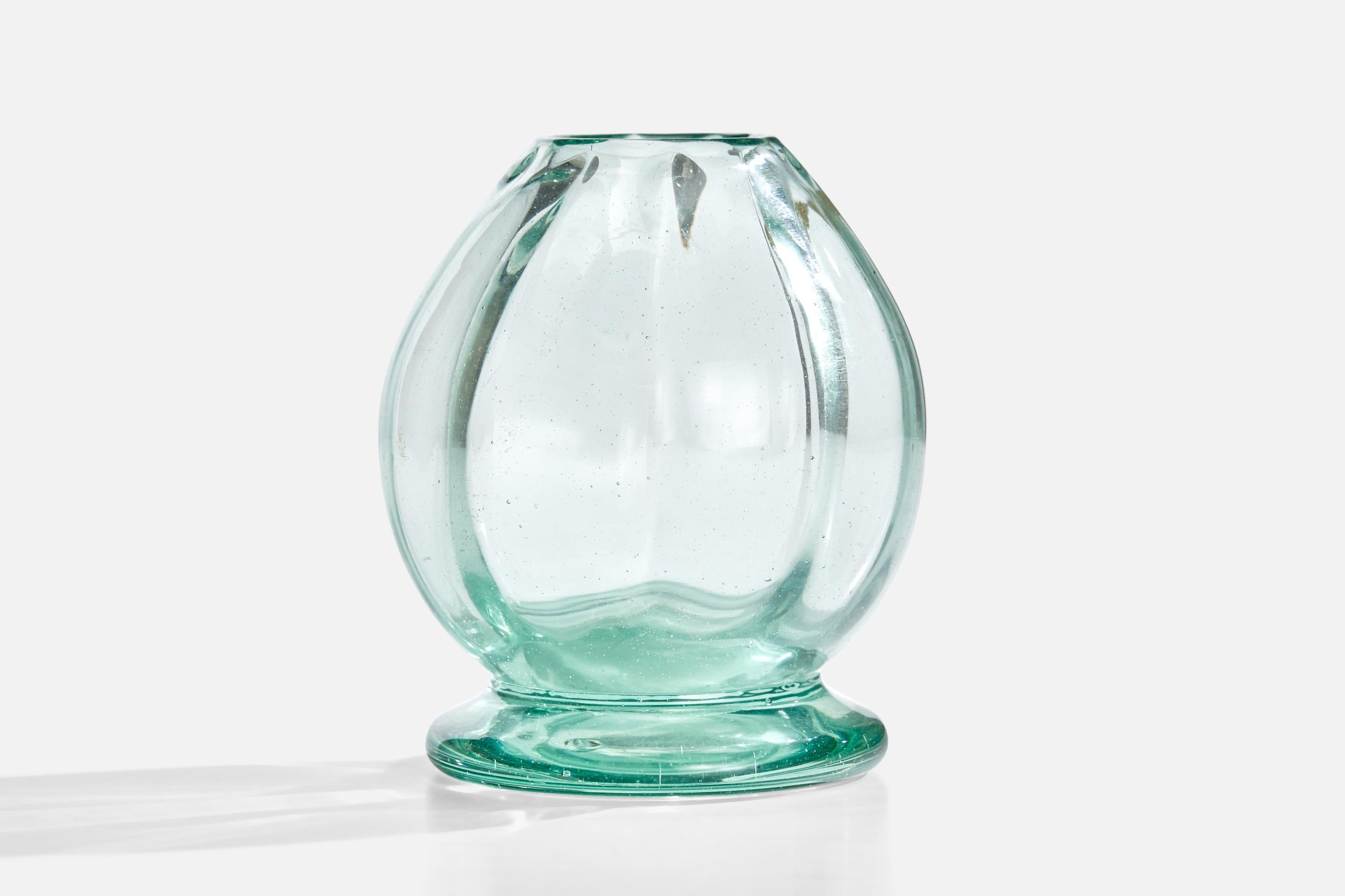 Swedish Ture Berglund, Vase, Glass, Sweden, 1940s For Sale