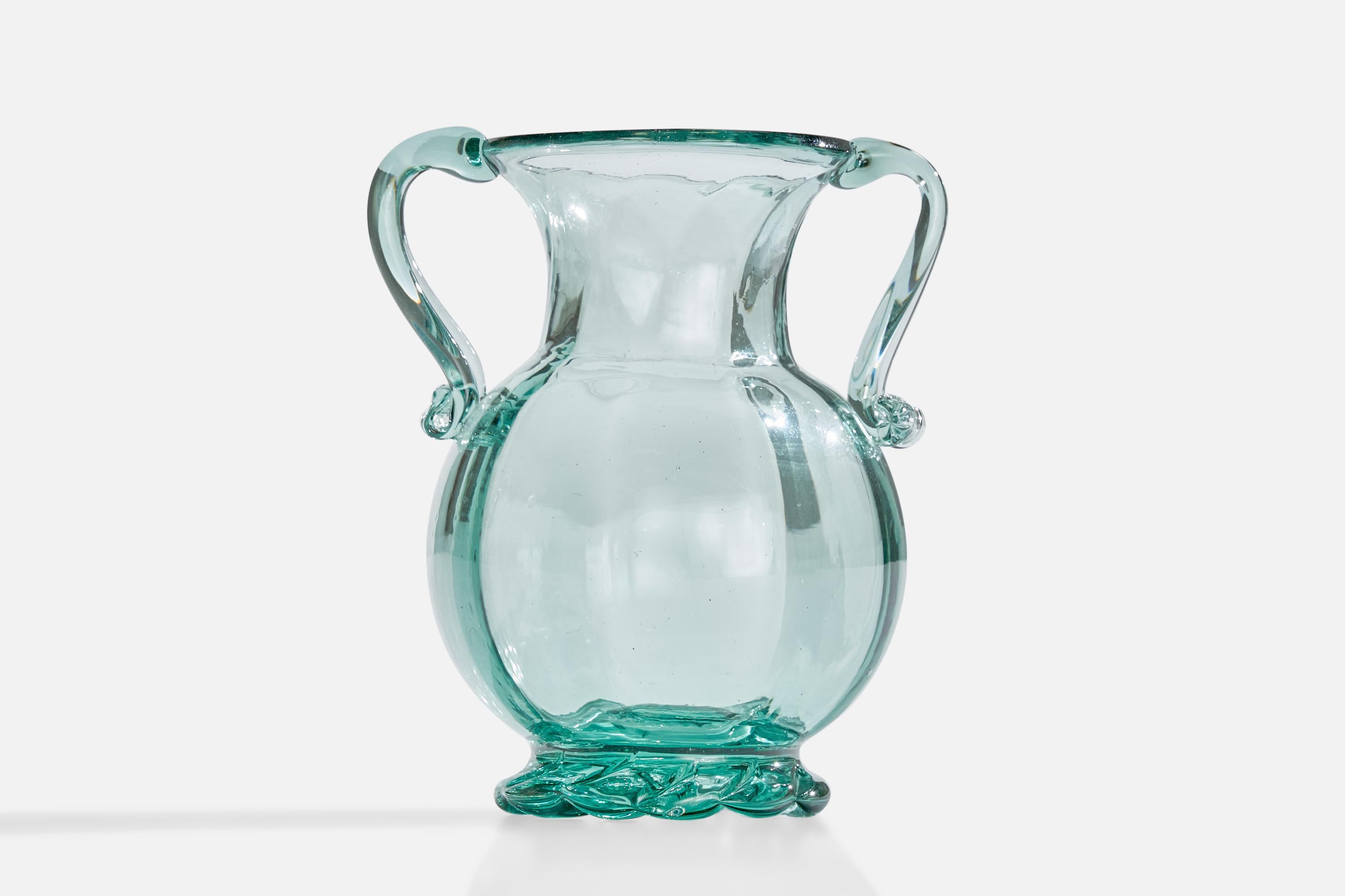Swedish Ture Berglund, Vase, Glass, Sweden, 1940s For Sale