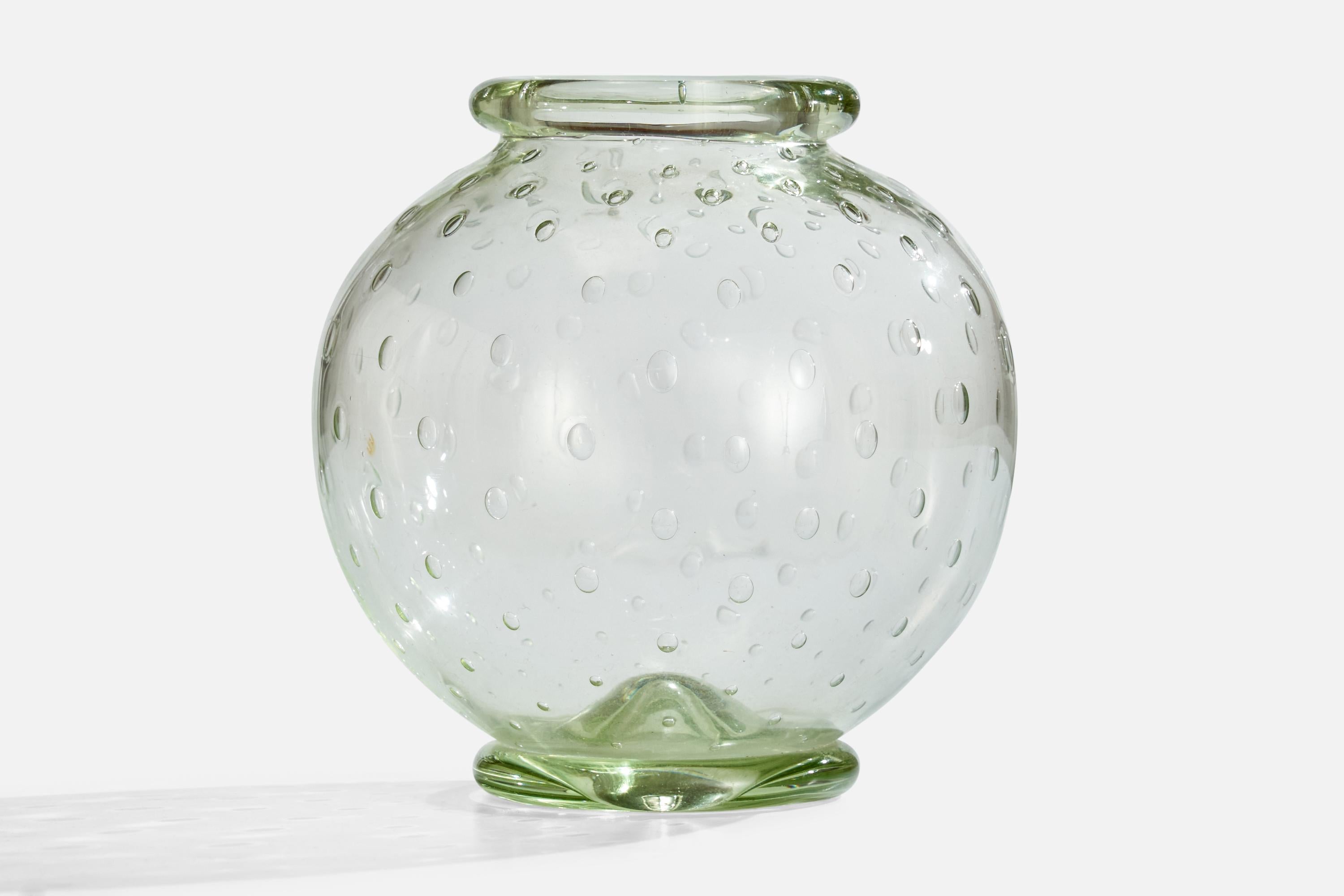 Svedese Ture Berglund, Vaso, Vetro, Svezia, anni '40 in vendita