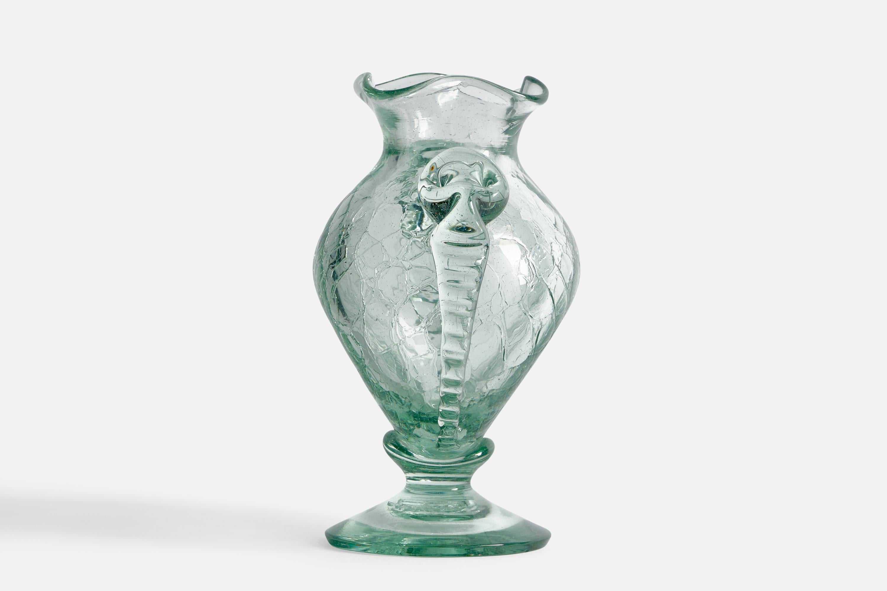 Blown Glass Ture Berglund, Vase, Glass, Sweden, 1940s For Sale