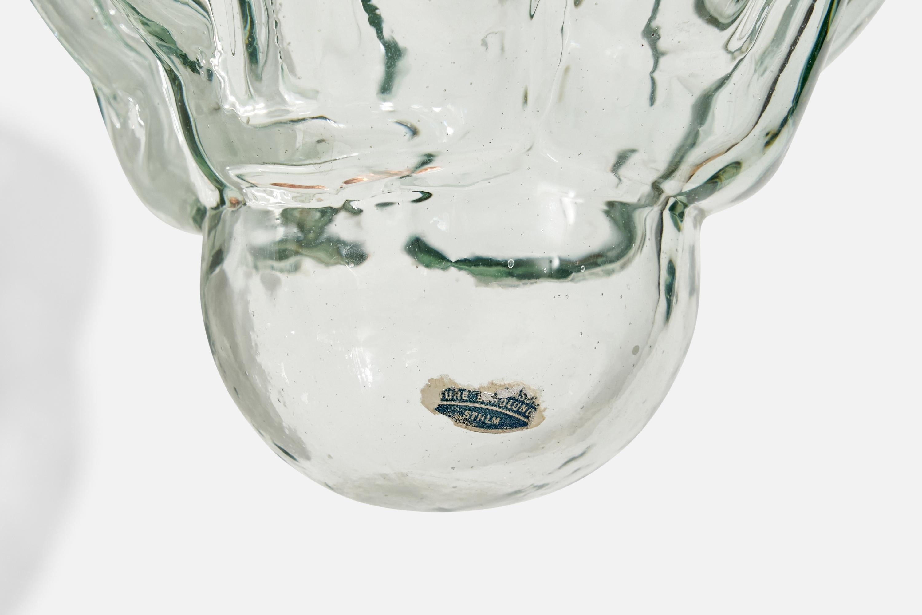 Ture Berglund, Aplique, Vidrio, Cobre, Suecia, Década de 1940 Sueco en venta