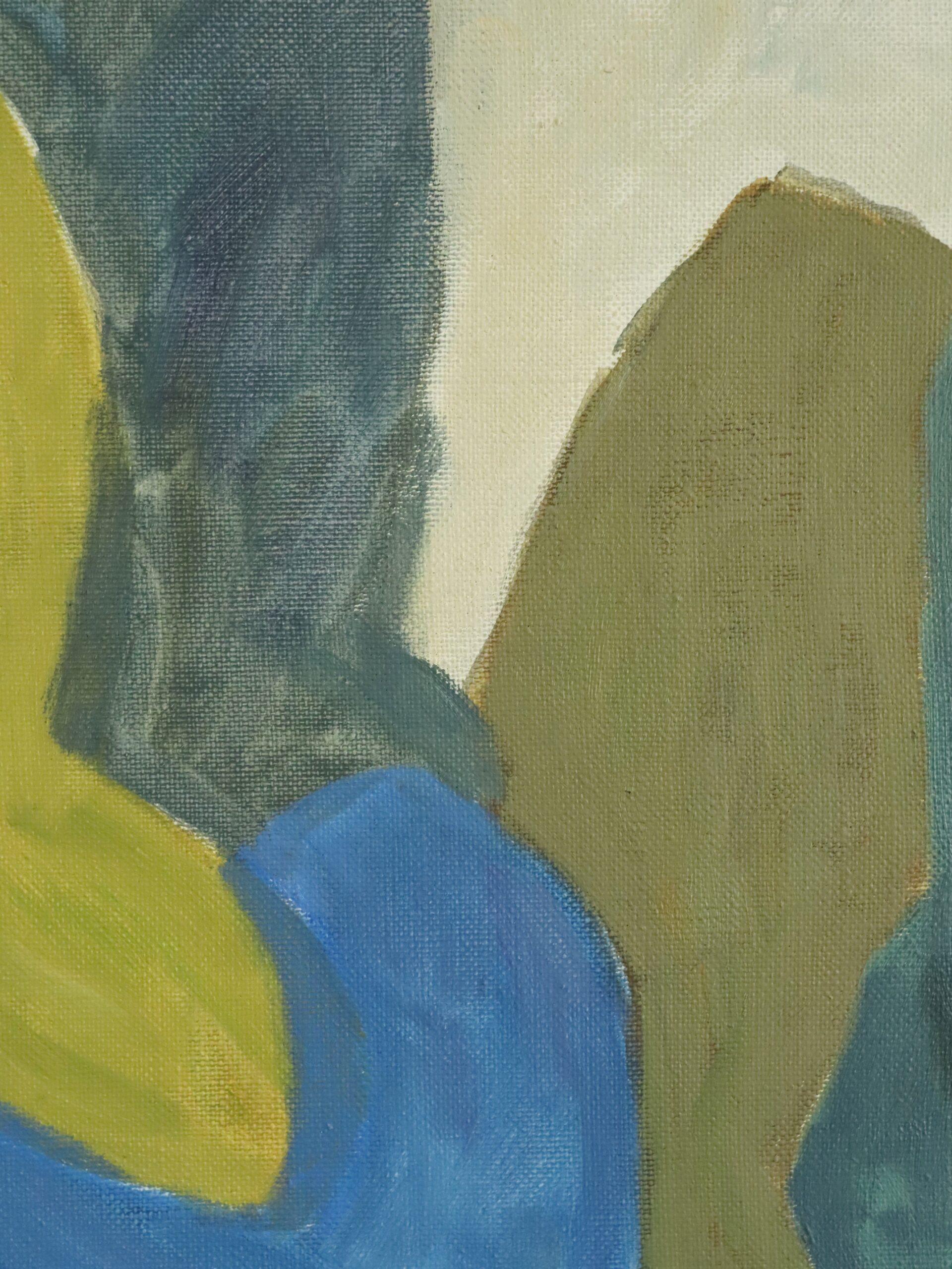 1974 Vintage Modernista Paisaje Abstracto Pintura al Óleo -Reflejos en la Arboleda en venta 6