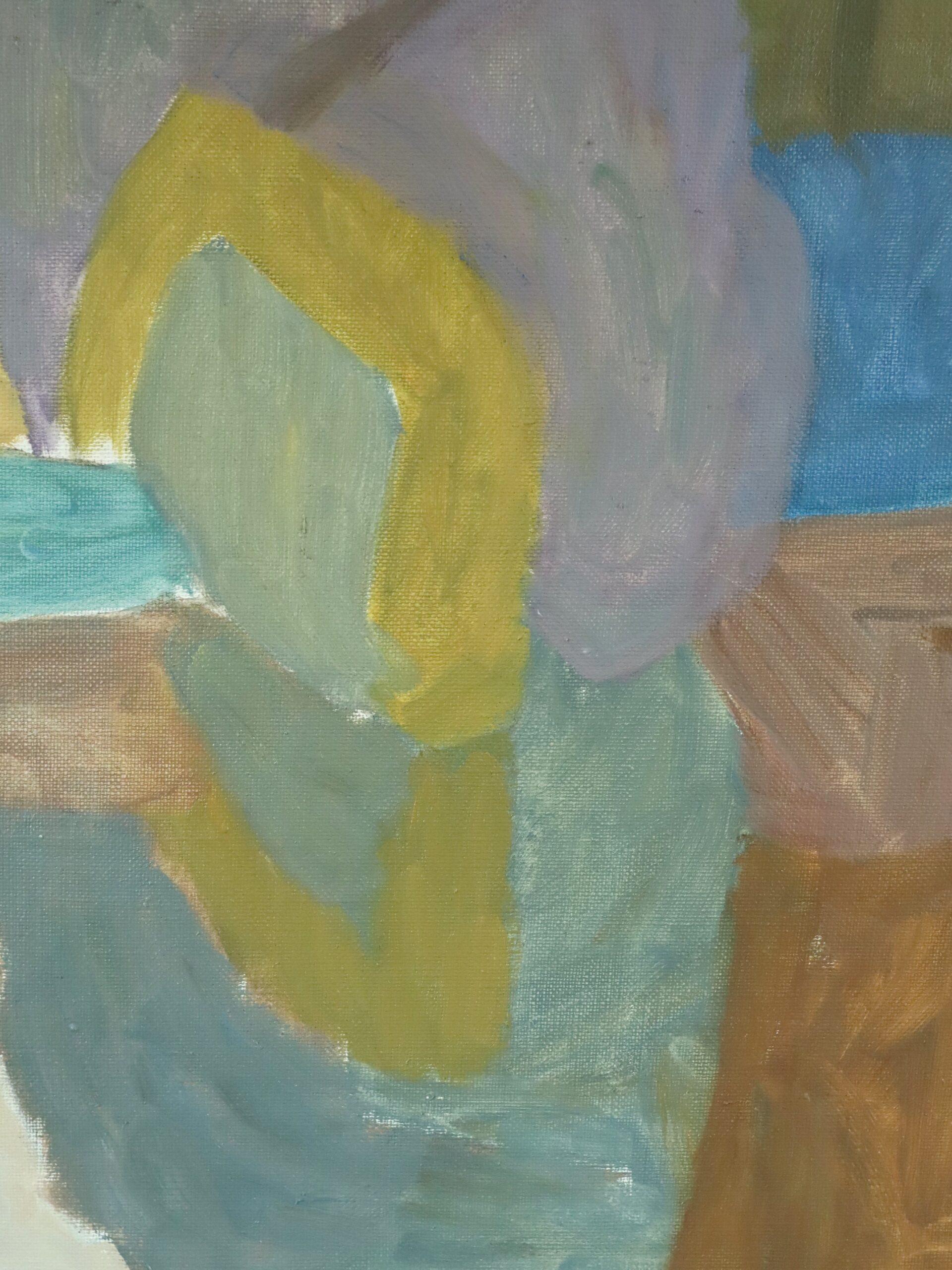 1974 Vintage Modernista Paisaje Abstracto Pintura al Óleo -Reflejos en la Arboleda en venta 5
