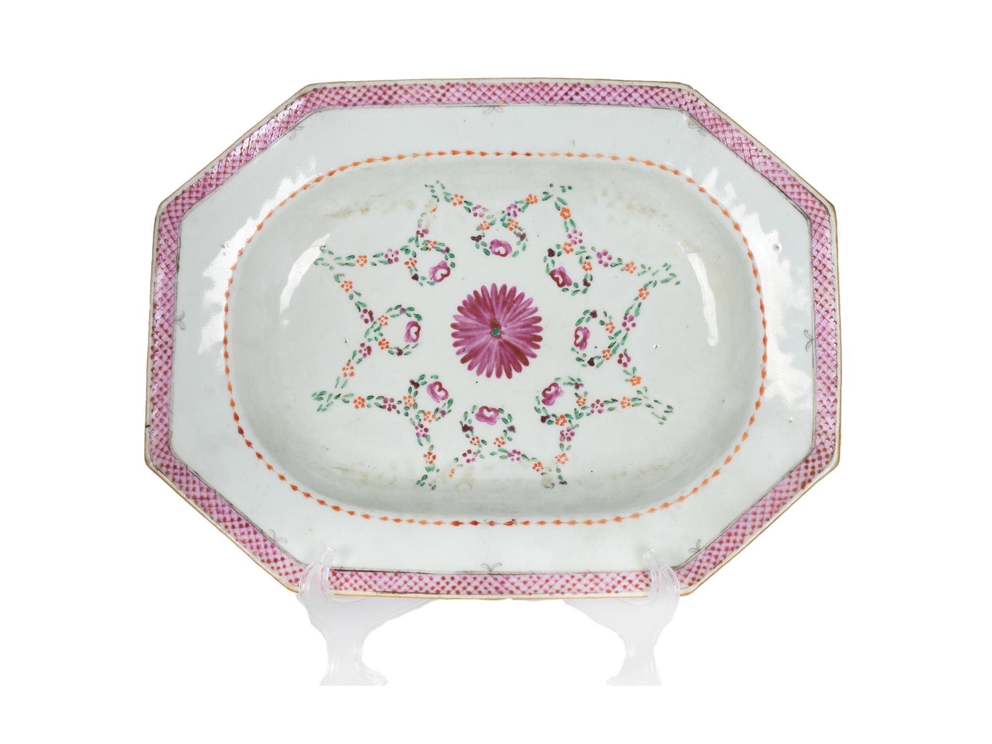 Chinese Tureen & Platter Rose Porcelain By Portuguese India Company, 18th Century For Sale