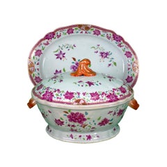 Tureen with Cover and Platter, Famille Rose, Qianlong (1736-1795) East India Co.