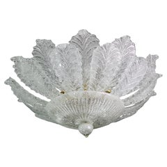 Turin, Large Size Italian Murano Glass Ceiling Light or Flush Mount, 1970s