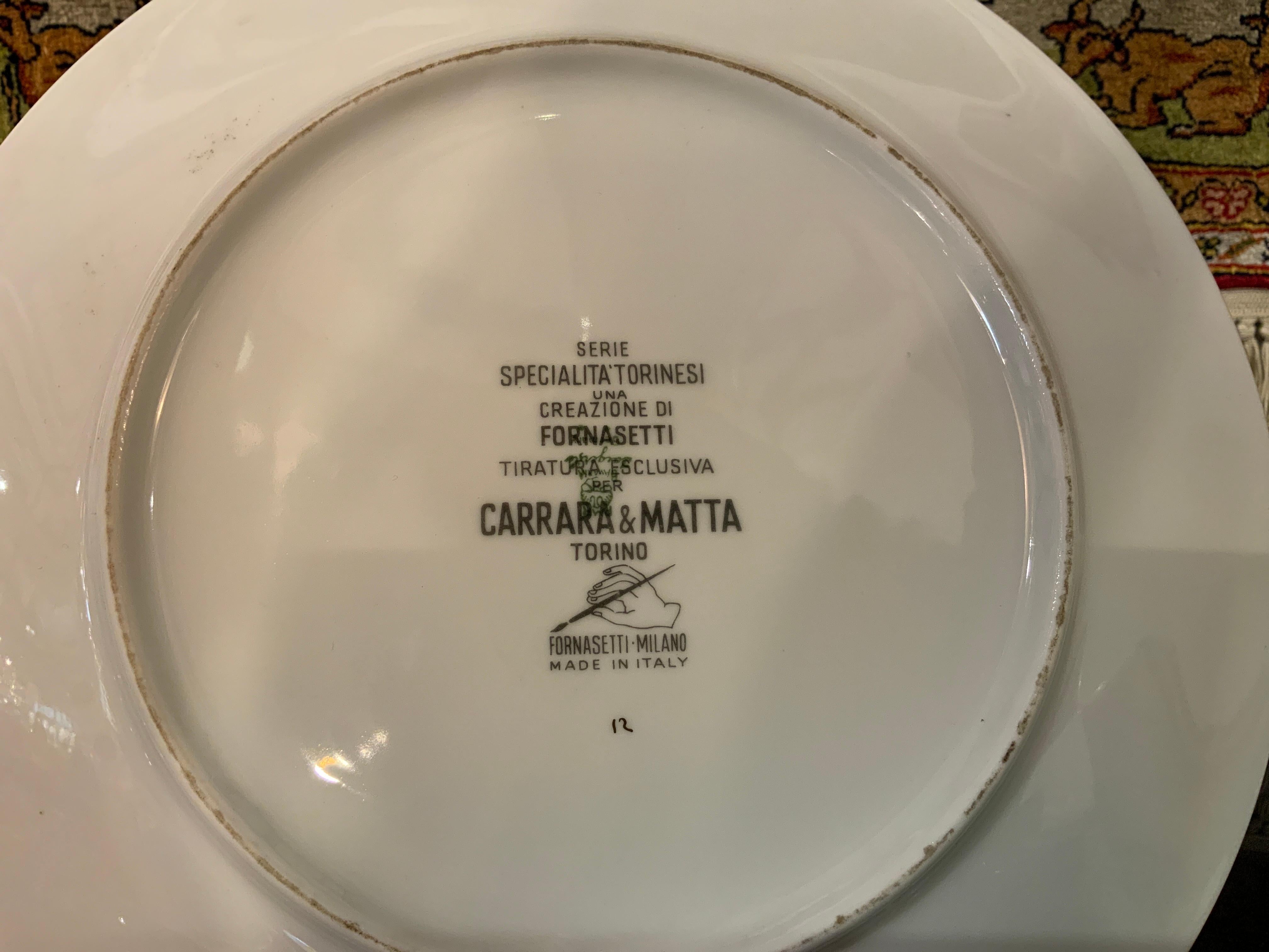 Modern Turin Recipe Plate by Piero Fornasetti for Carrara and Matta