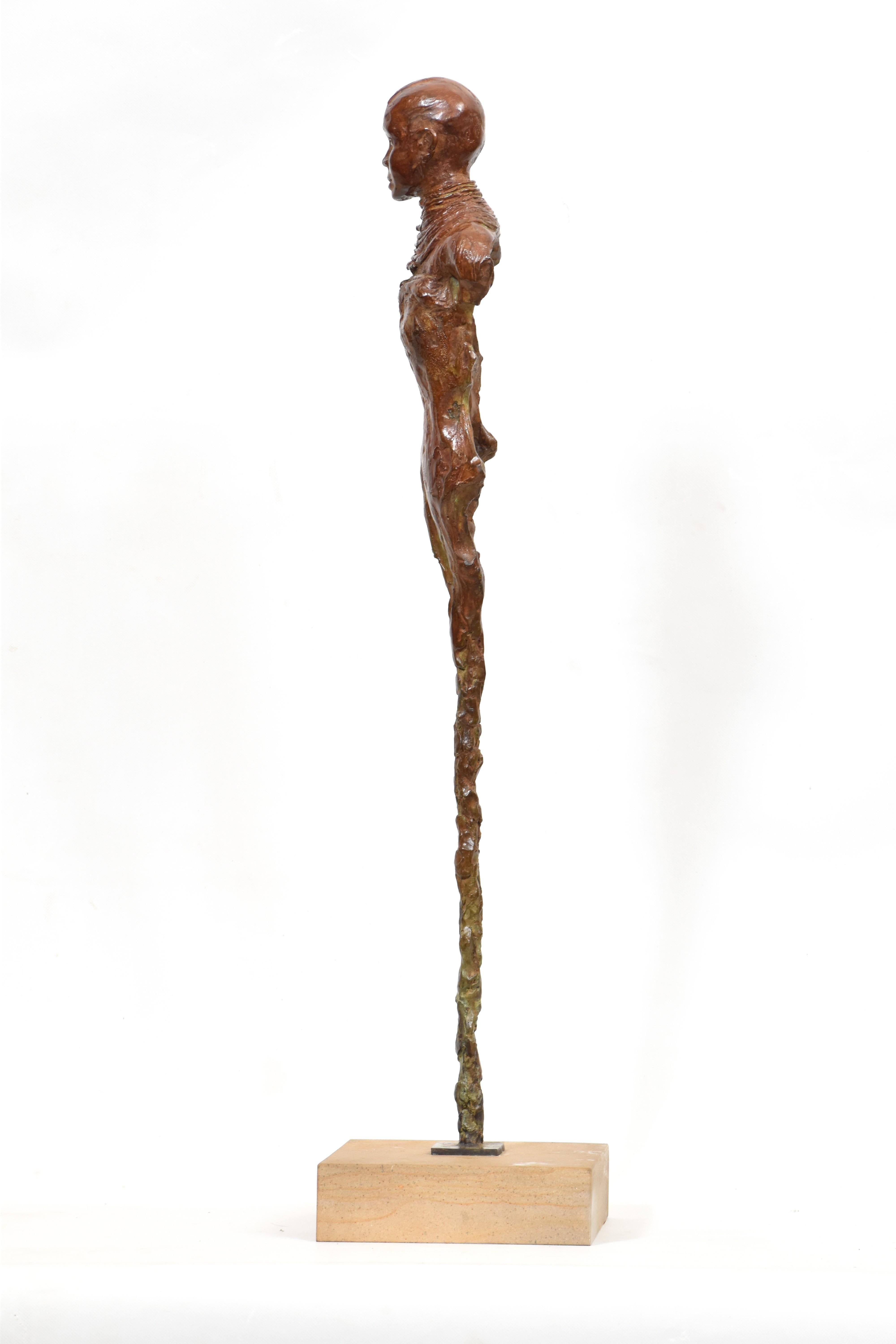 Sudafricano Ragazza Turkana - Scultura africana in bronzo in vendita