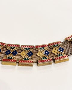Turkey 925 silver and vermeil enamel necklace multi strand