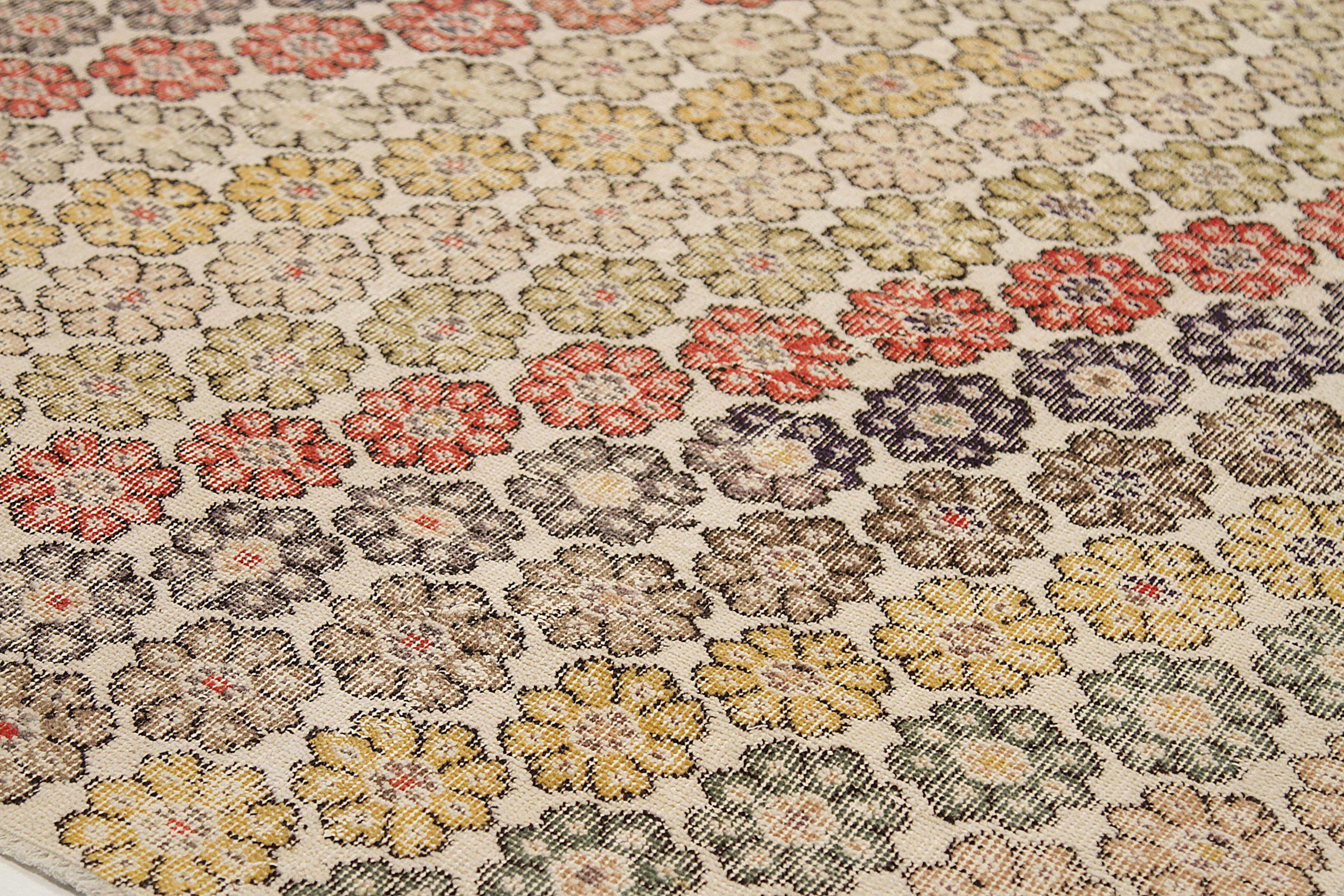 Turquía Anatoly Alfombras Circa 1940 - Lana Azul Marfil Rojo Amarillo Diseño - 92507 Turco en venta