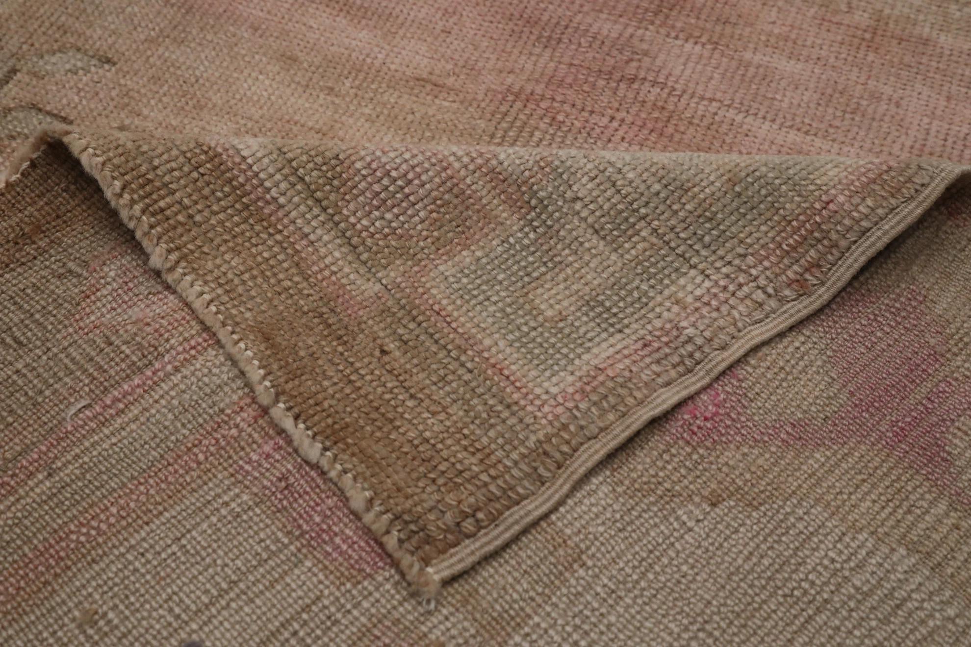 Türkei Anatoly Bereich Teppiche CIRCA 1940 - Wolle Braun Elfenbein Rosa Design - 92852 (Türkisch) im Angebot