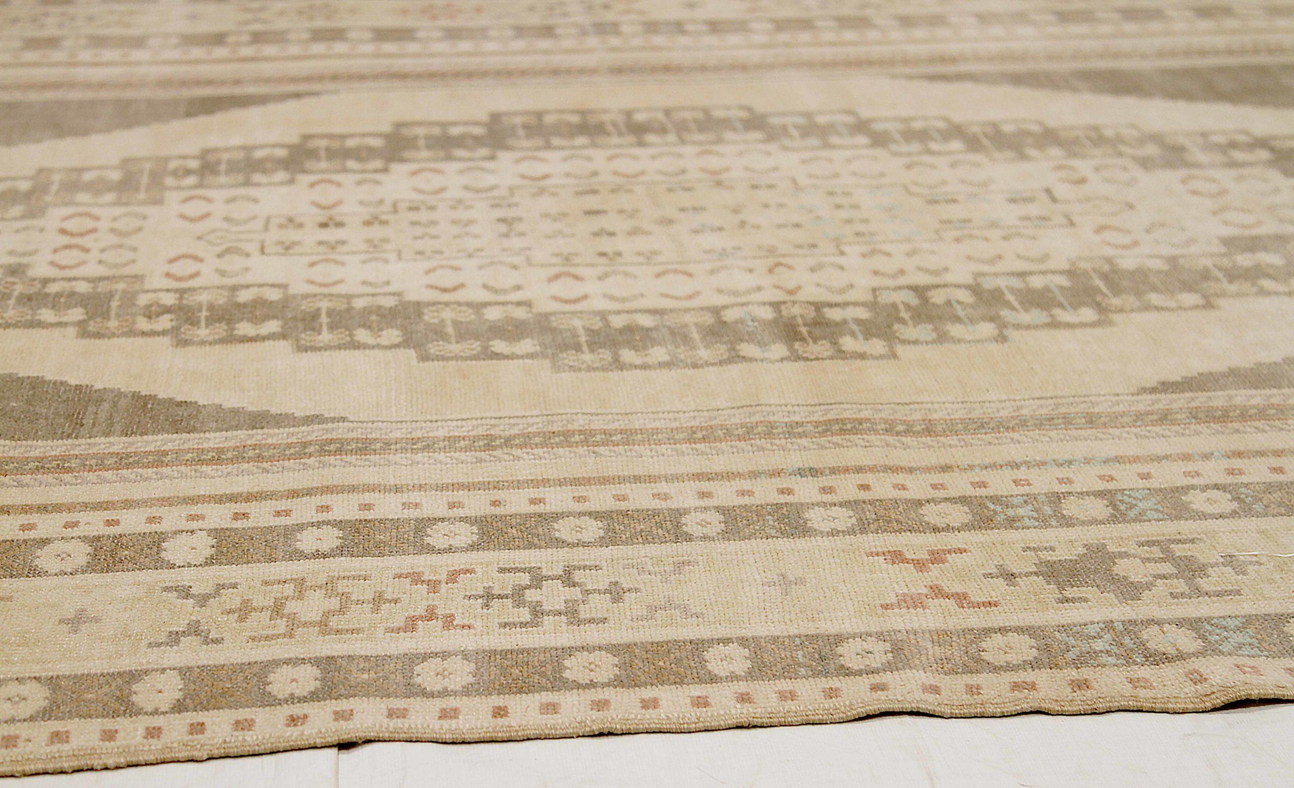 Türkei Anatoly Bereich Teppiche CIRCA 1940 - Wolle Brown Elfenbein Taupe Design - 92495 im Zustand „Hervorragend“ im Angebot in Dallas, TX