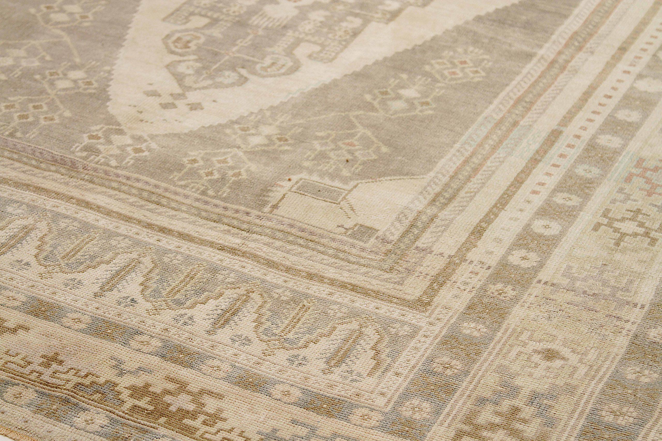 Türkei Anatoly Bereich Teppiche CIRCA 1940 - Wolle Brown Elfenbein Taupe Design - 92495 (20. Jahrhundert) im Angebot