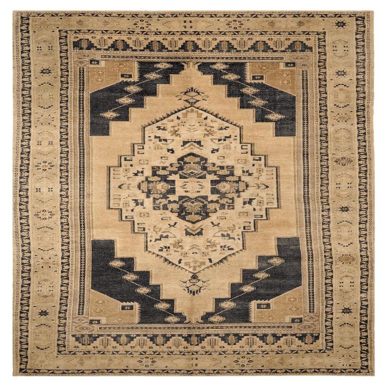 Türkische Anatoly-Teppiche - Wolle Schwarz Elfenbein Design - 92954