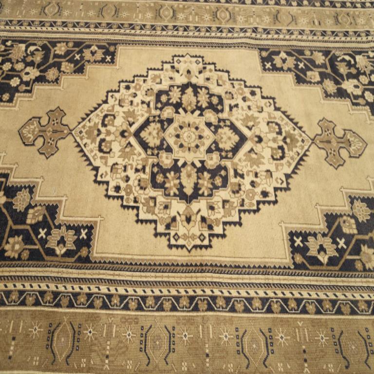 Turquía Anatoly Alfombras - Lana Diseño Negro Marfil - 92985 Anudado a mano en venta