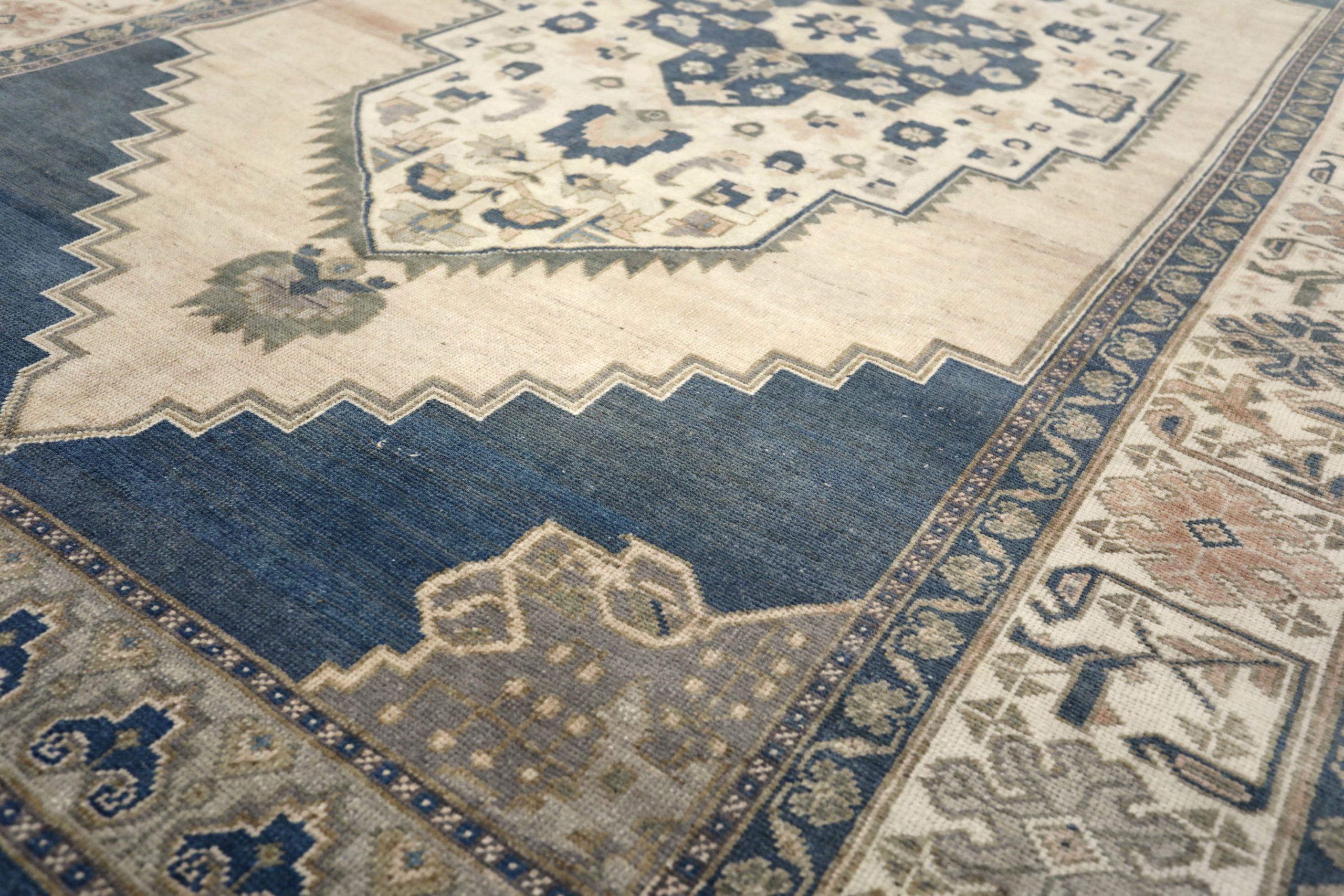 Türkische Anatoly-Teppiche - Wolle Schwarz Elfenbein Design - 93134 im Zustand „Hervorragend“ im Angebot in Dallas, TX
