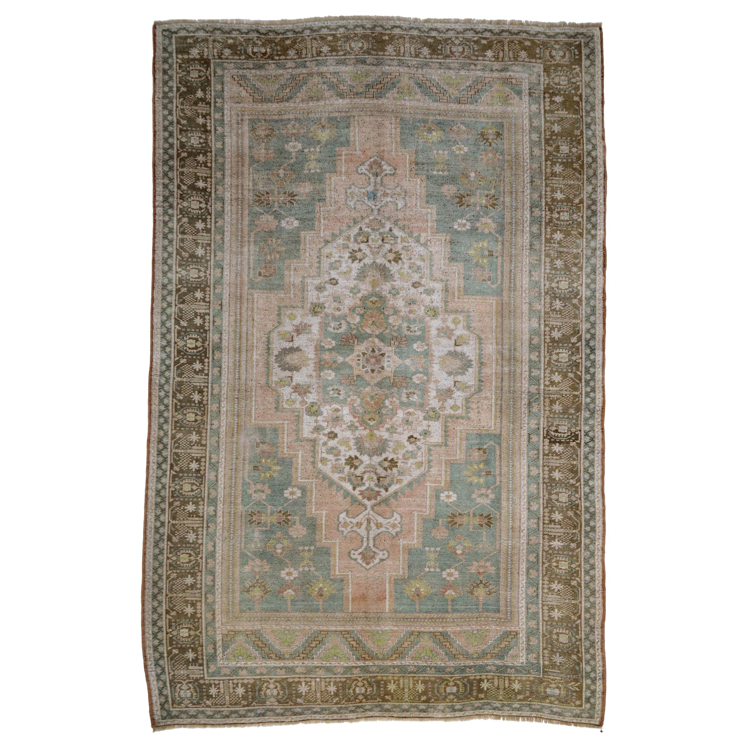 Tappeti Turchia Anatoly - Lana Blu Marrone Verde Avorio Rosa - 93125