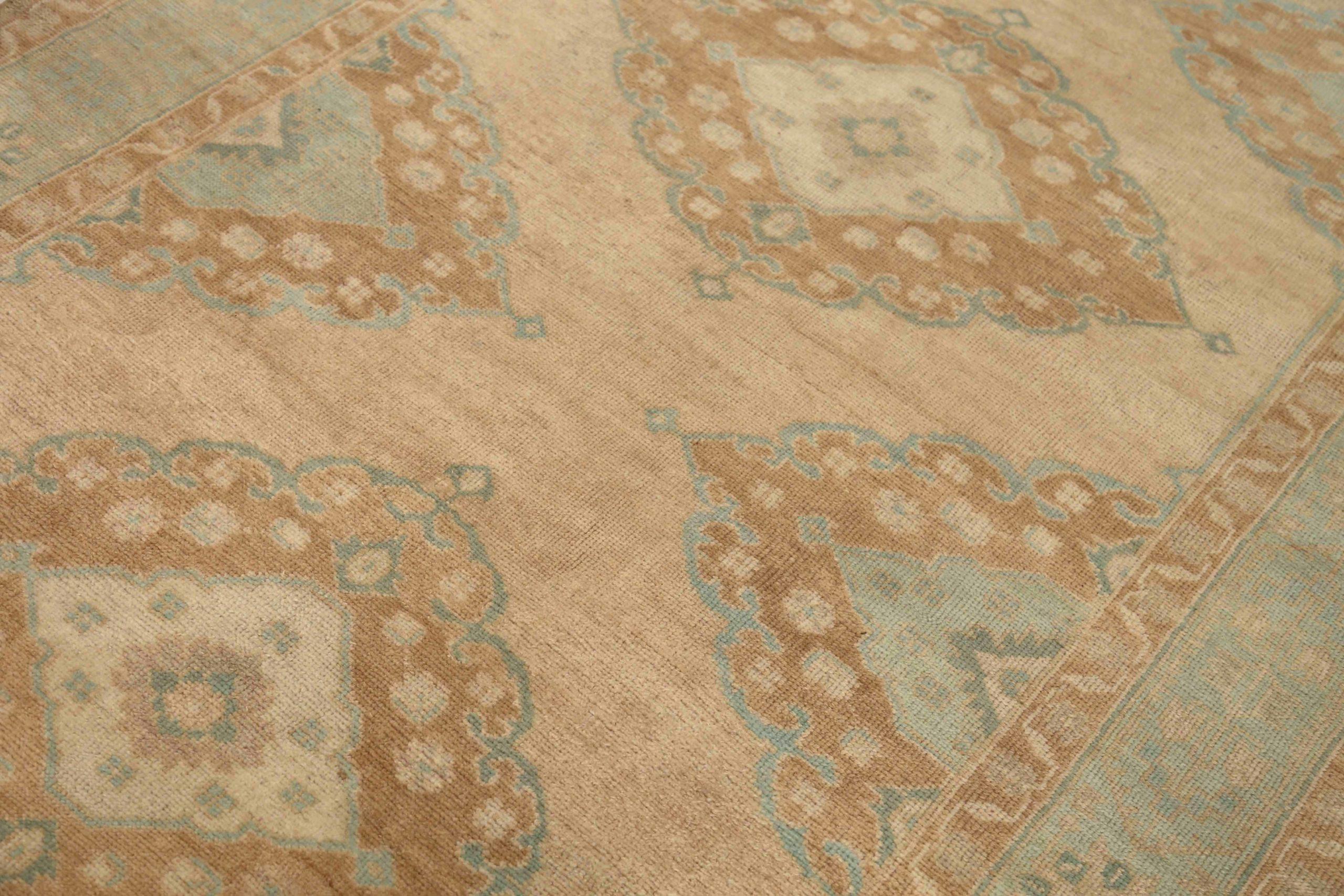 Türkei Anatoly Bereich Teppiche - Wolle Blau Braun Elfenbein Rosa Design - 92915 (Türkisch) im Angebot