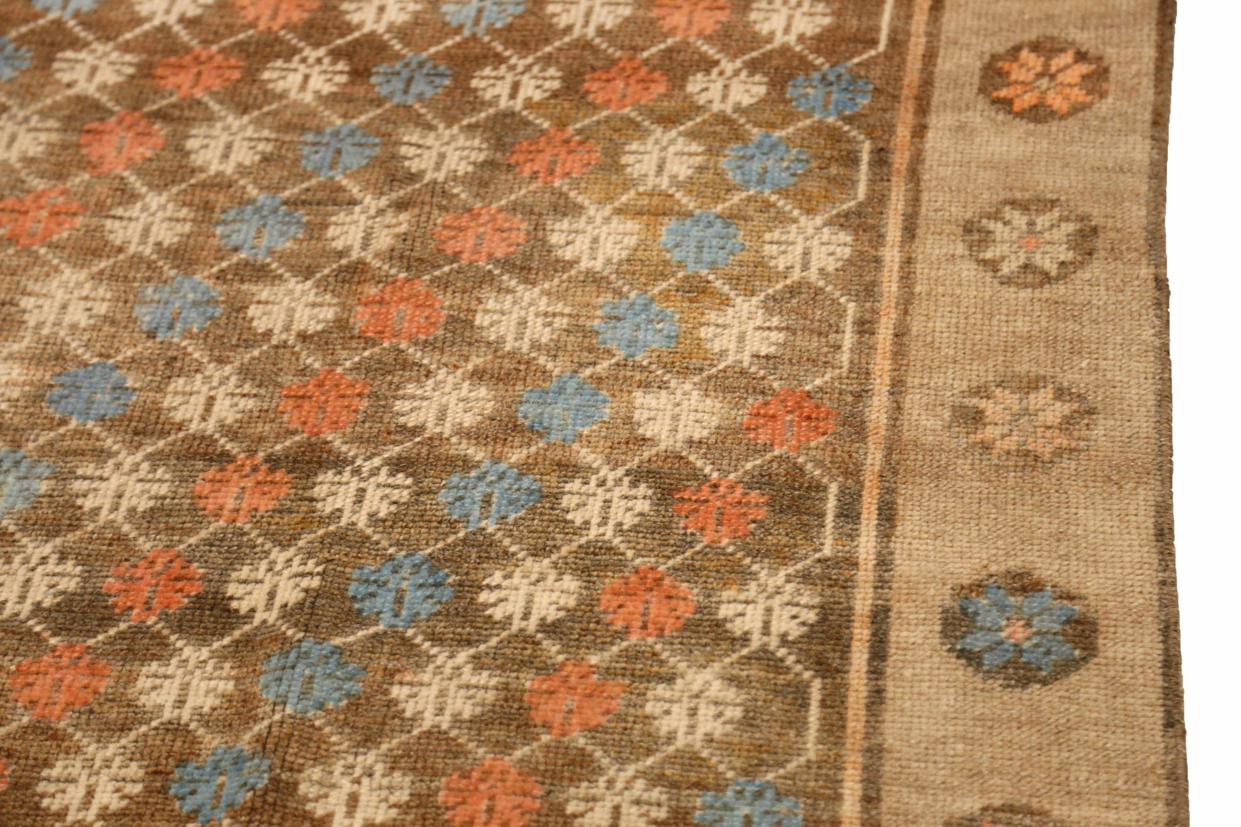 Türkei Anatoly Bereich Teppiche - Wolle Blau Braun Elfenbein Rot Design - 92902 im Zustand „Hervorragend“ im Angebot in Dallas, TX
