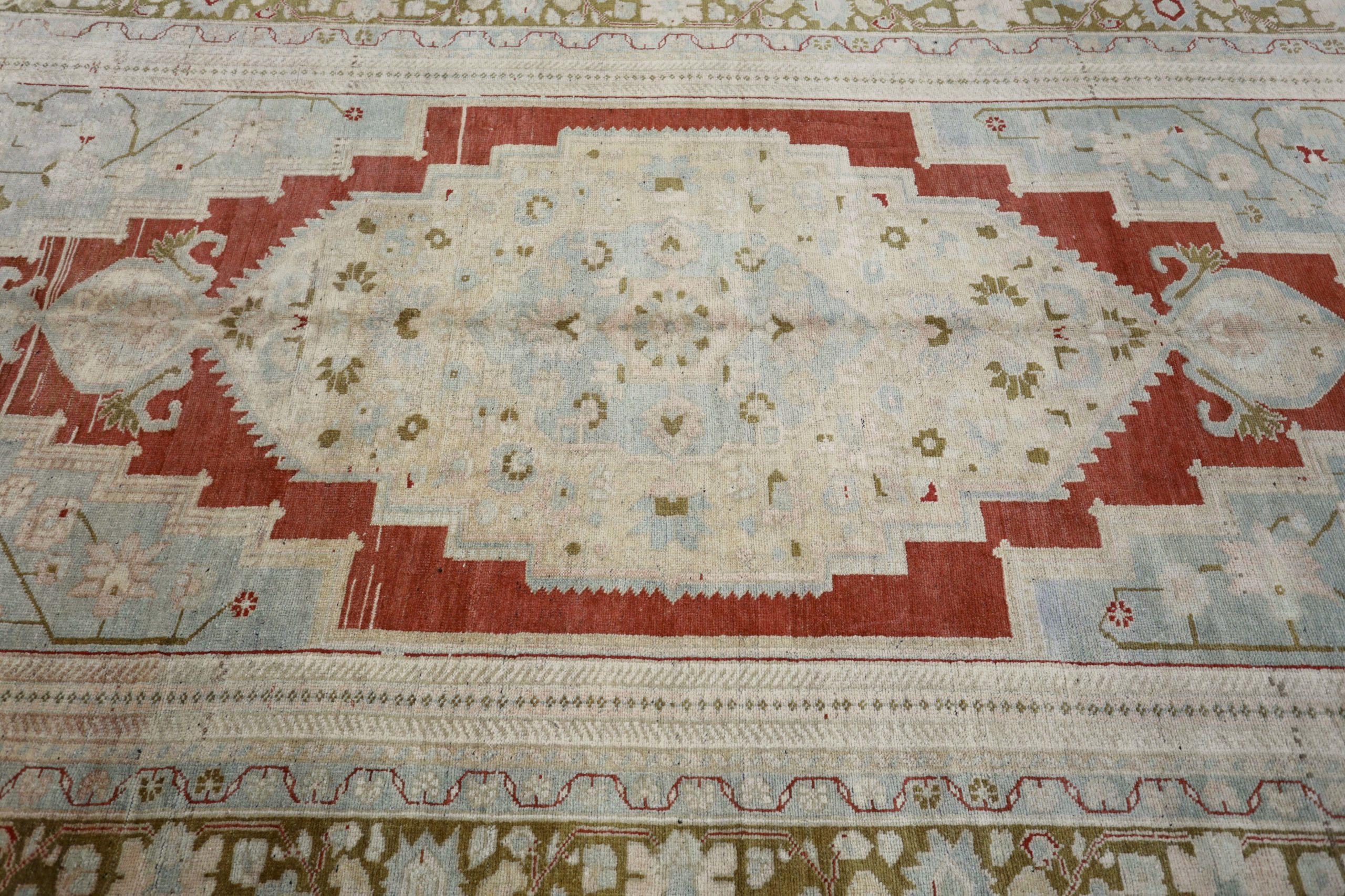 Türkei Anatoly Bereich Teppiche - Wolle Blau Braun Elfenbein Rot Design - 93104 (20. Jahrhundert) im Angebot