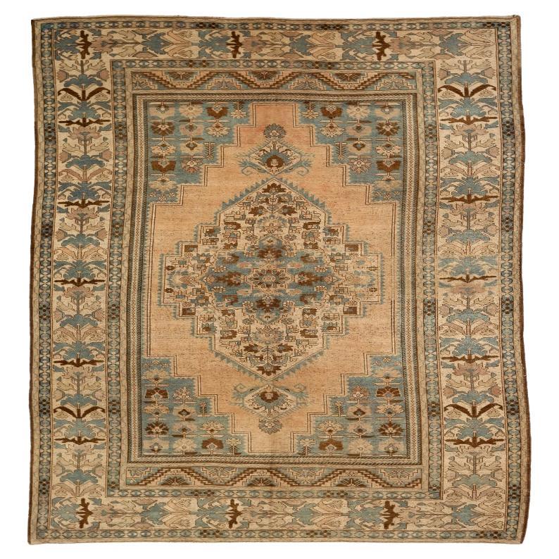 Türkische Anatoly-Teppiche - Wolle Blau Elfenbein Design - 92855