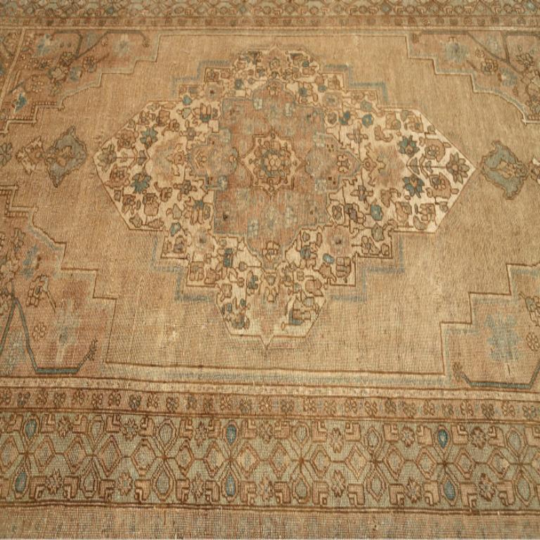 Türkische Anatoly-Teppiche - Wolle Blau Elfenbein Taupe Design - 92946 im Angebot 1