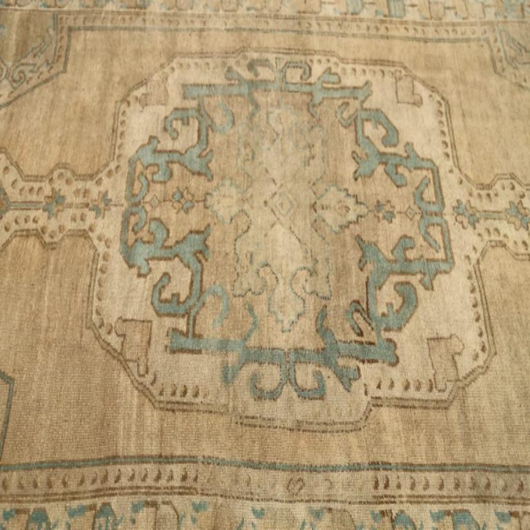 Türkische Anatoly-Teppiche - Wolle Blau Elfenbein Taupe Design - 92995 im Angebot 1