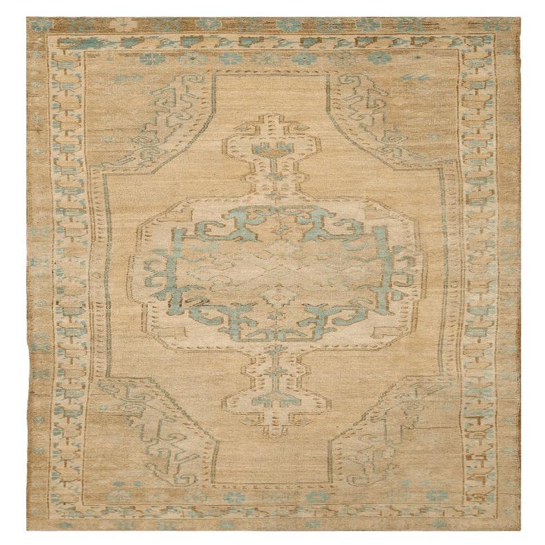 Türkische Anatoly-Teppiche - Wolle Blau Elfenbein Taupe Design - 92995