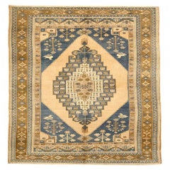 Türkei Anatoly Bereich Teppiche - Wolle Blau Elfenbein Gelb Design - 92818