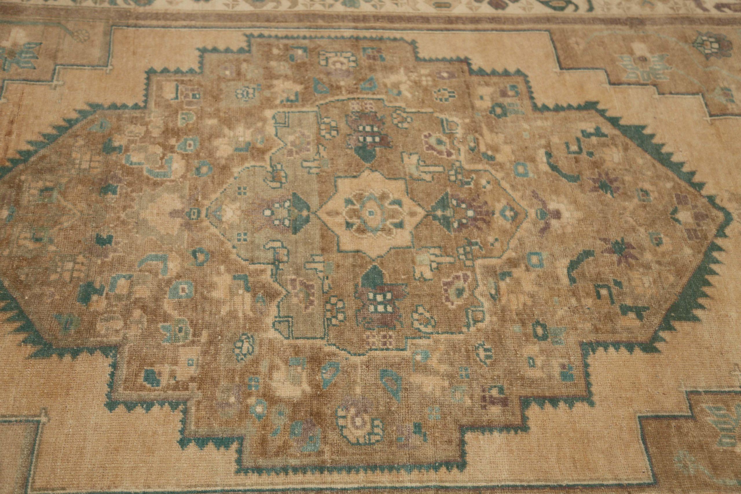 Türkei Anatoly Bereich Teppiche - Wolle Braun Grün Elfenbein Rosa Taupe - 92890 (20. Jahrhundert) im Angebot