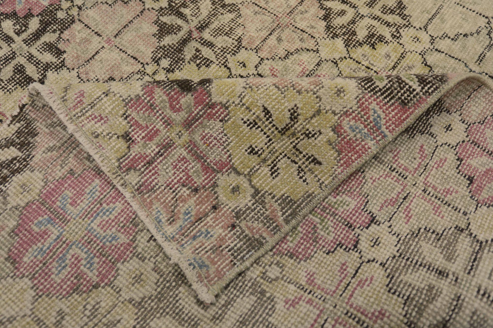 20th Century Turkey Anatoly Area Rugs - Wool Brown Green Red Taupe Design - 93061 For Sale