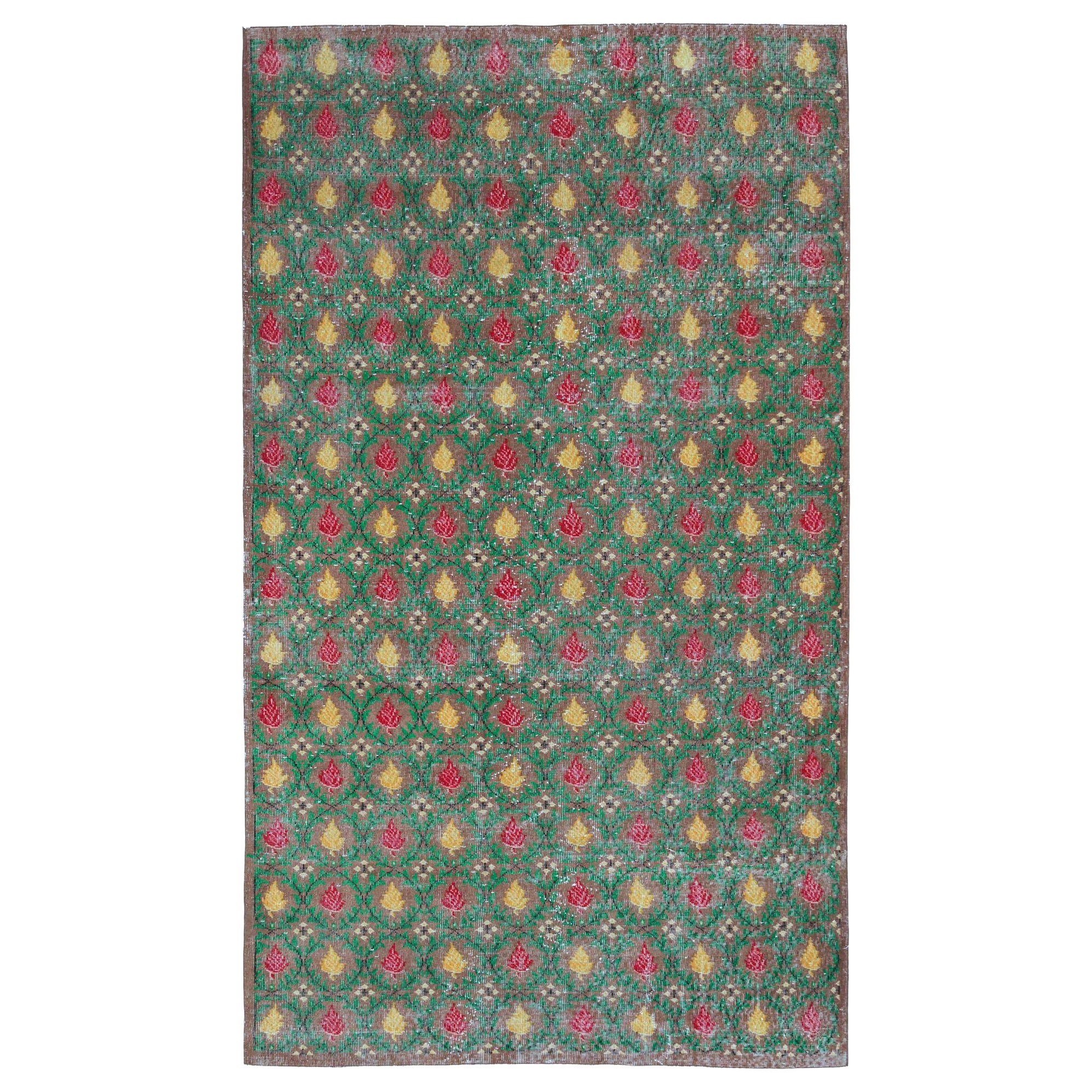 Turkey Anatoly Area Rugs - Wool Brown Green Red Yellow Design - 93063