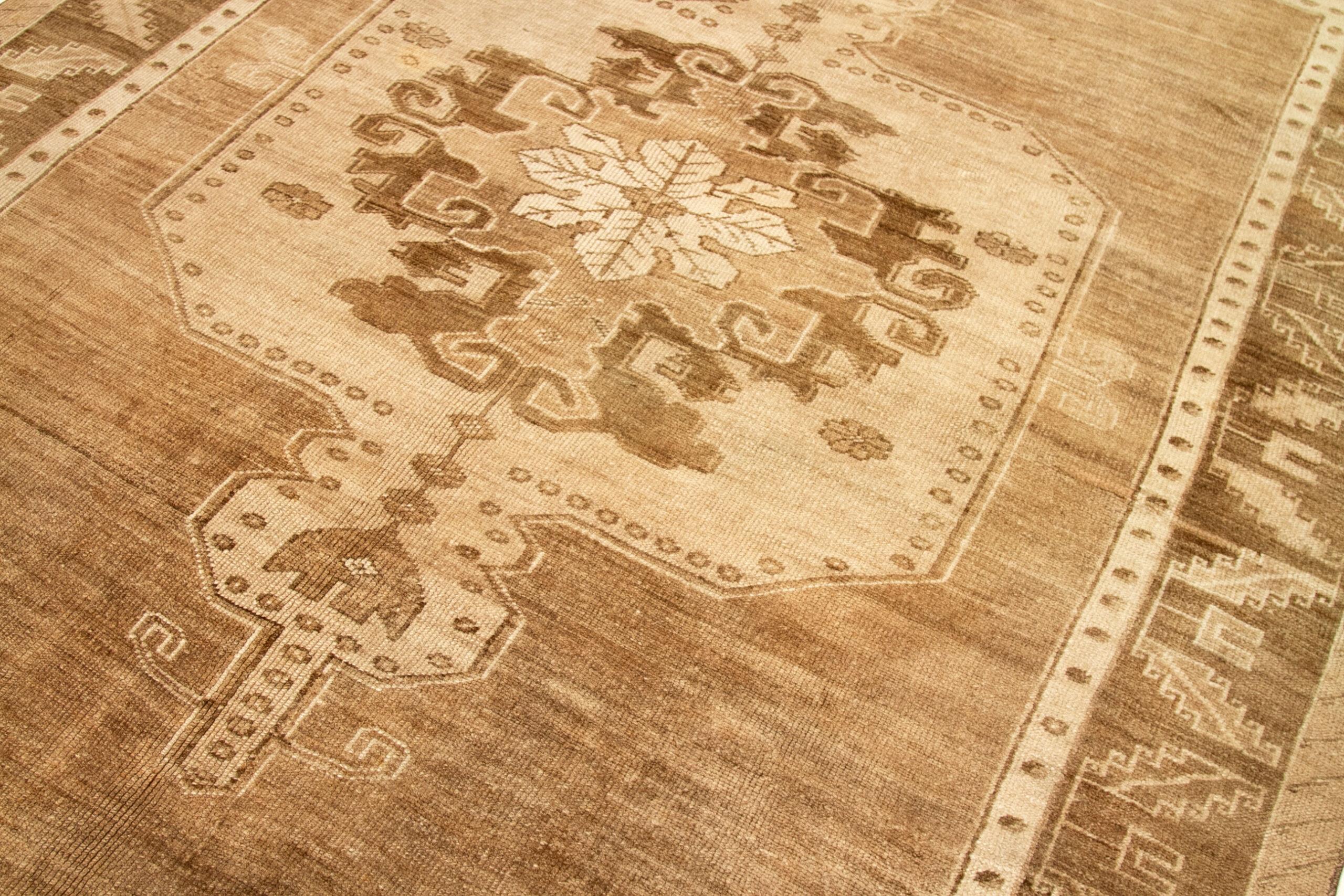 Türkei Anatoly Bereich Teppiche - Wolle Brown Elfenbein Design - 92675 im Zustand „Hervorragend“ im Angebot in Dallas, TX