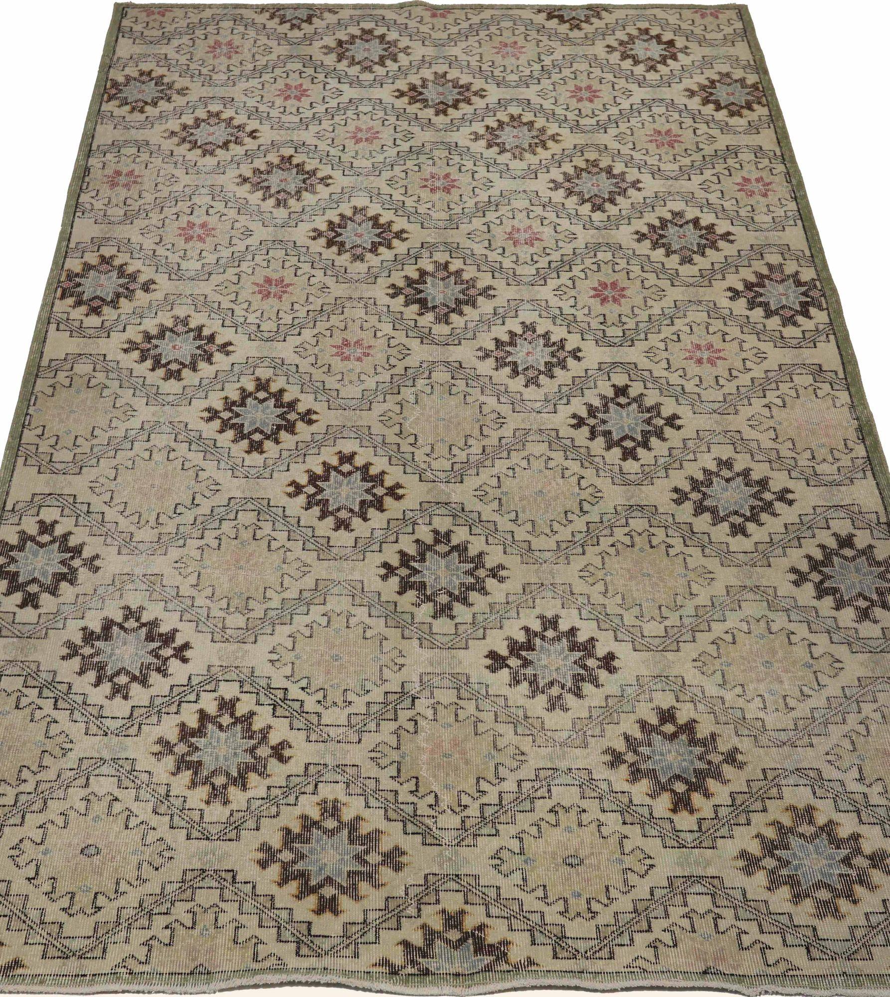 Türkei Anatoly Bereich Teppiche - Wolle Brown Elfenbein Design - 93060 im Zustand „Hervorragend“ im Angebot in Dallas, TX