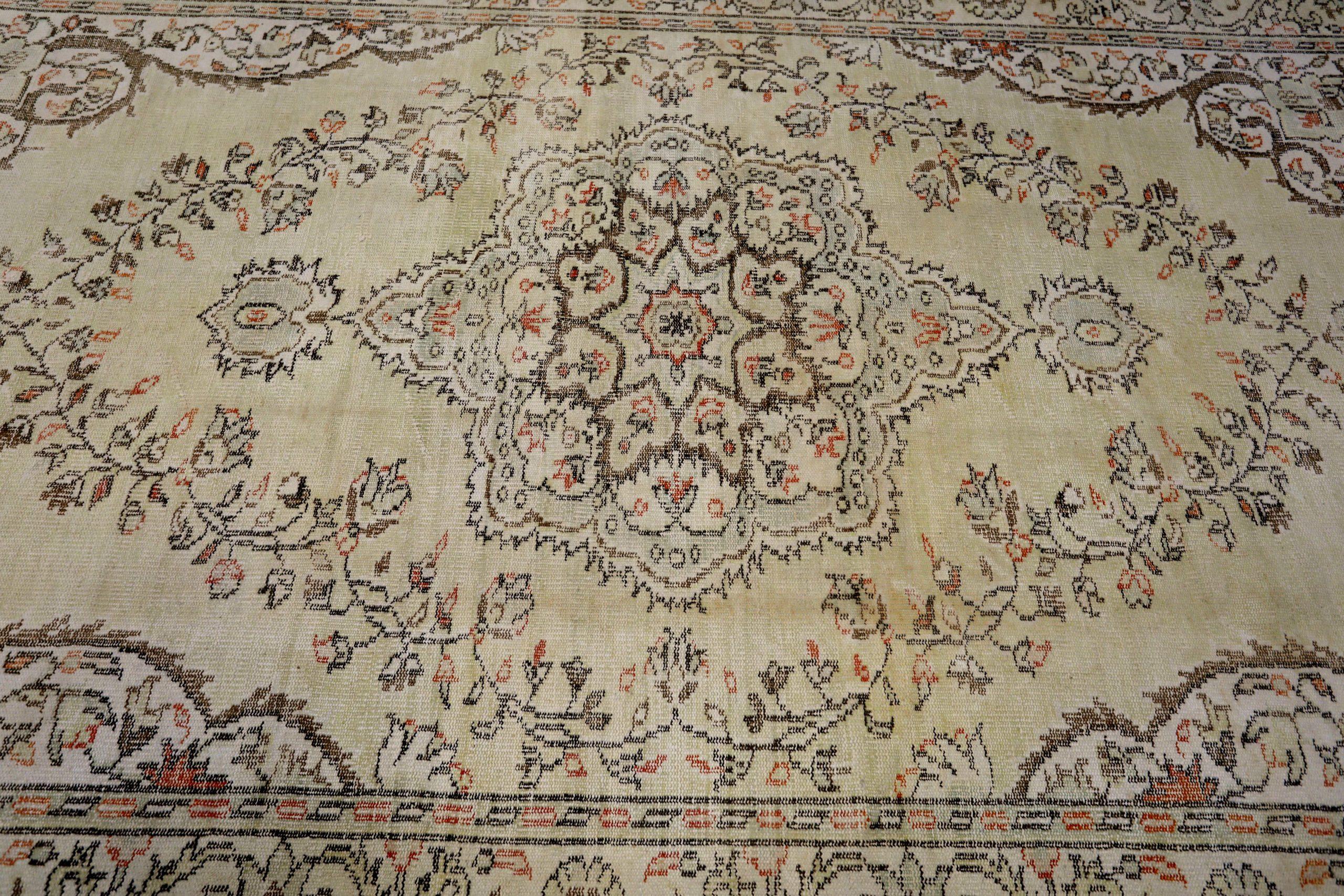 Türkei Anatoly Area Rugs - Wolle Brown Elfenbein Design - 93148 (Türkisch) im Angebot