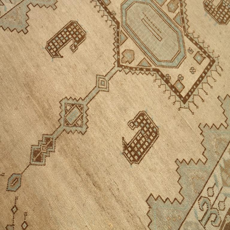 Turc Turkey Anatoly Area Rugs - Wool Brown Ivory Light Blue Design - 92945 en vente