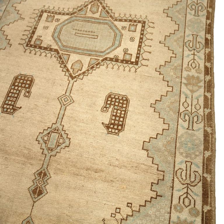 Turkey Anatoly Area Rugs - Wool Brown Ivory Light Blue Design - 92945 Excellent état - En vente à Dallas, TX