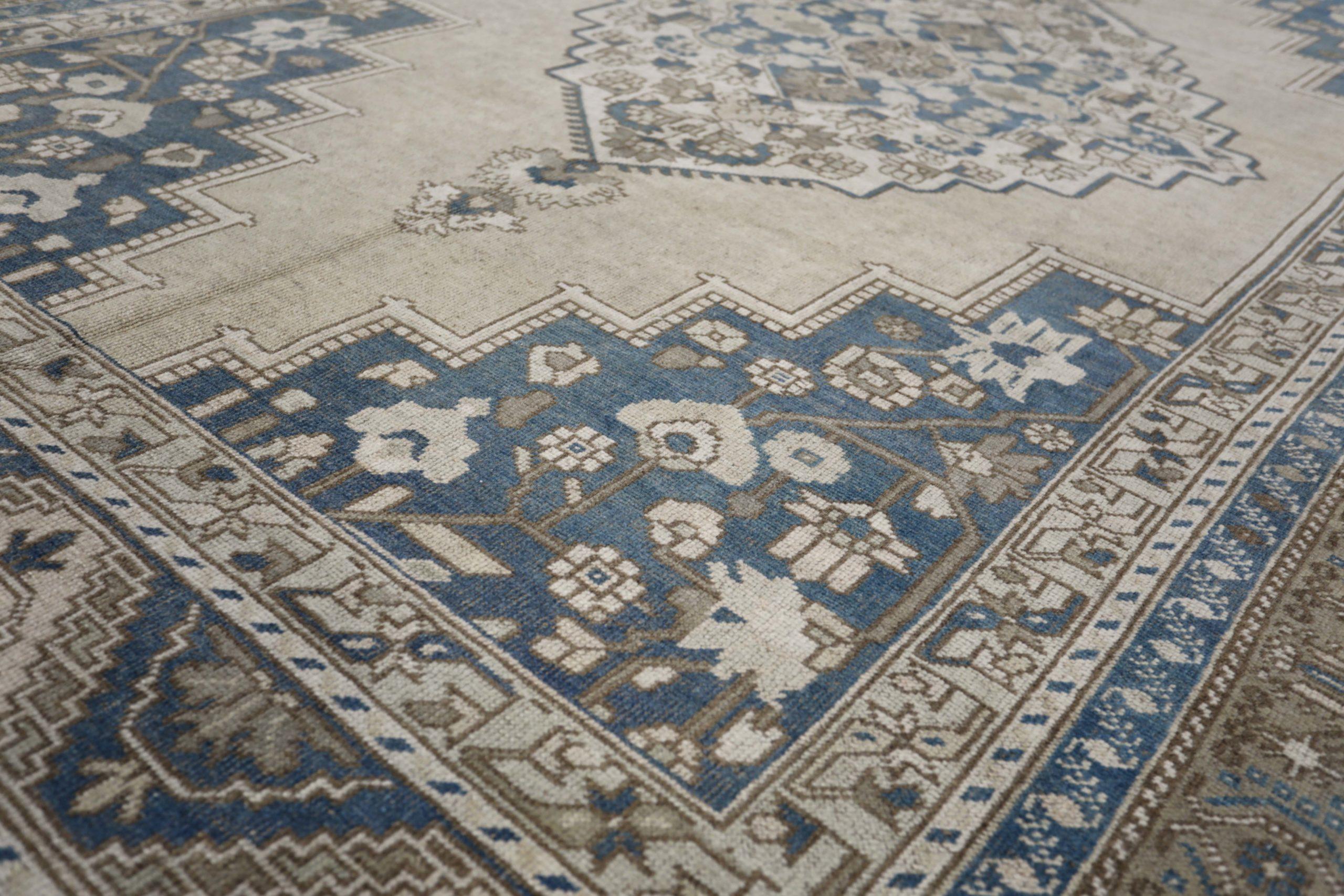Türkei Anatoly Area Rugs - Wolle Braun Elfenbein Marineblau Design - 93105 (Türkisch) im Angebot