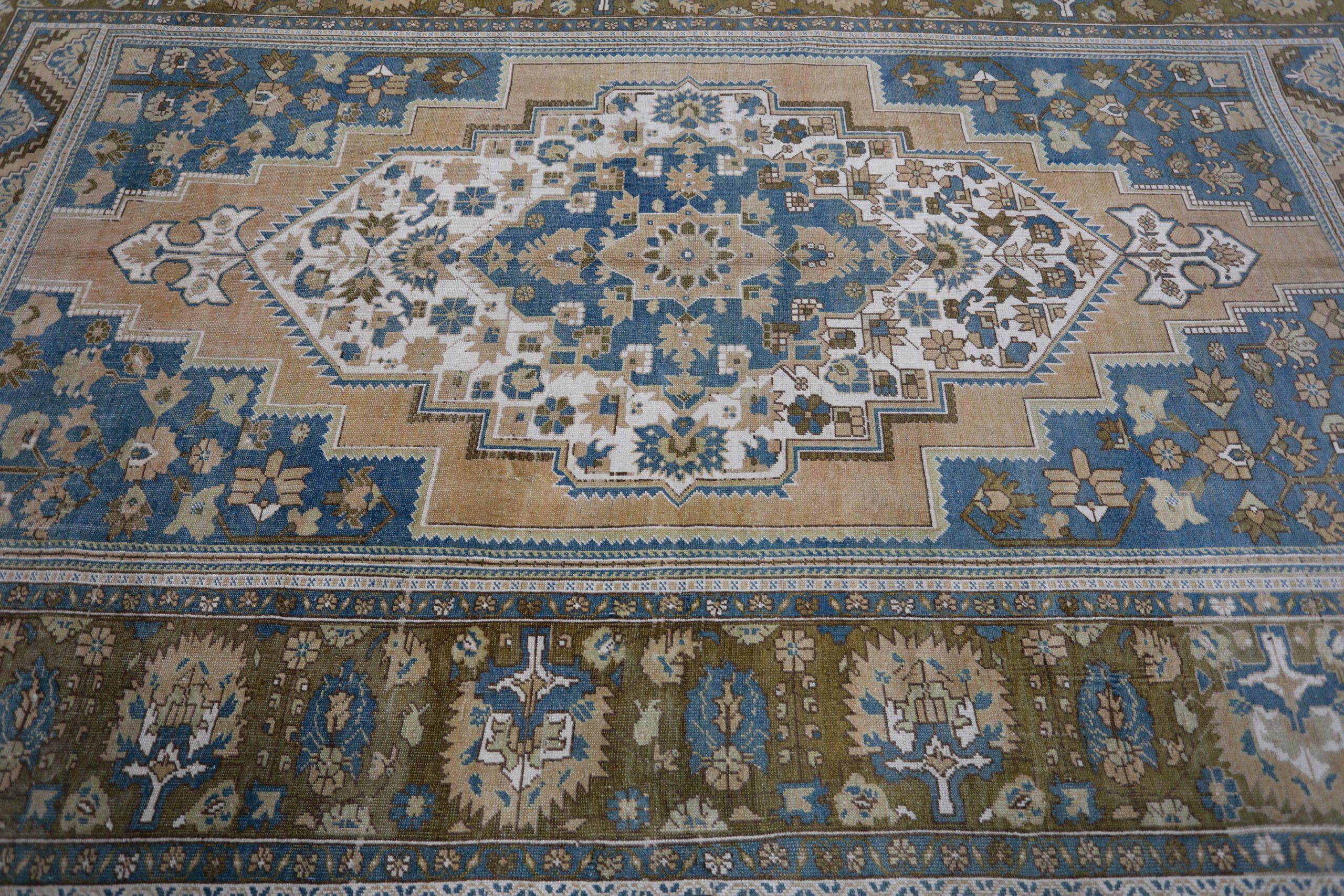 Türkei Anatoly Area Rugs - Wolle Braun Elfenbein Marineblau Design - 93105 im Zustand „Hervorragend“ im Angebot in Dallas, TX