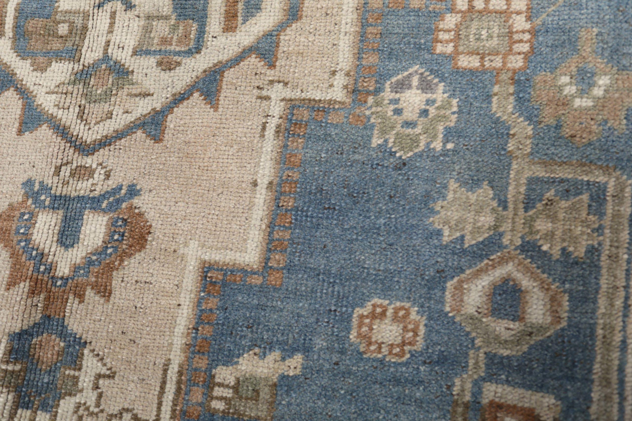 Tappeti Turchia Anatoly - Lana Marrone Avorio Blu Navy Design - 93107 In condizioni ottime in vendita a Dallas, TX