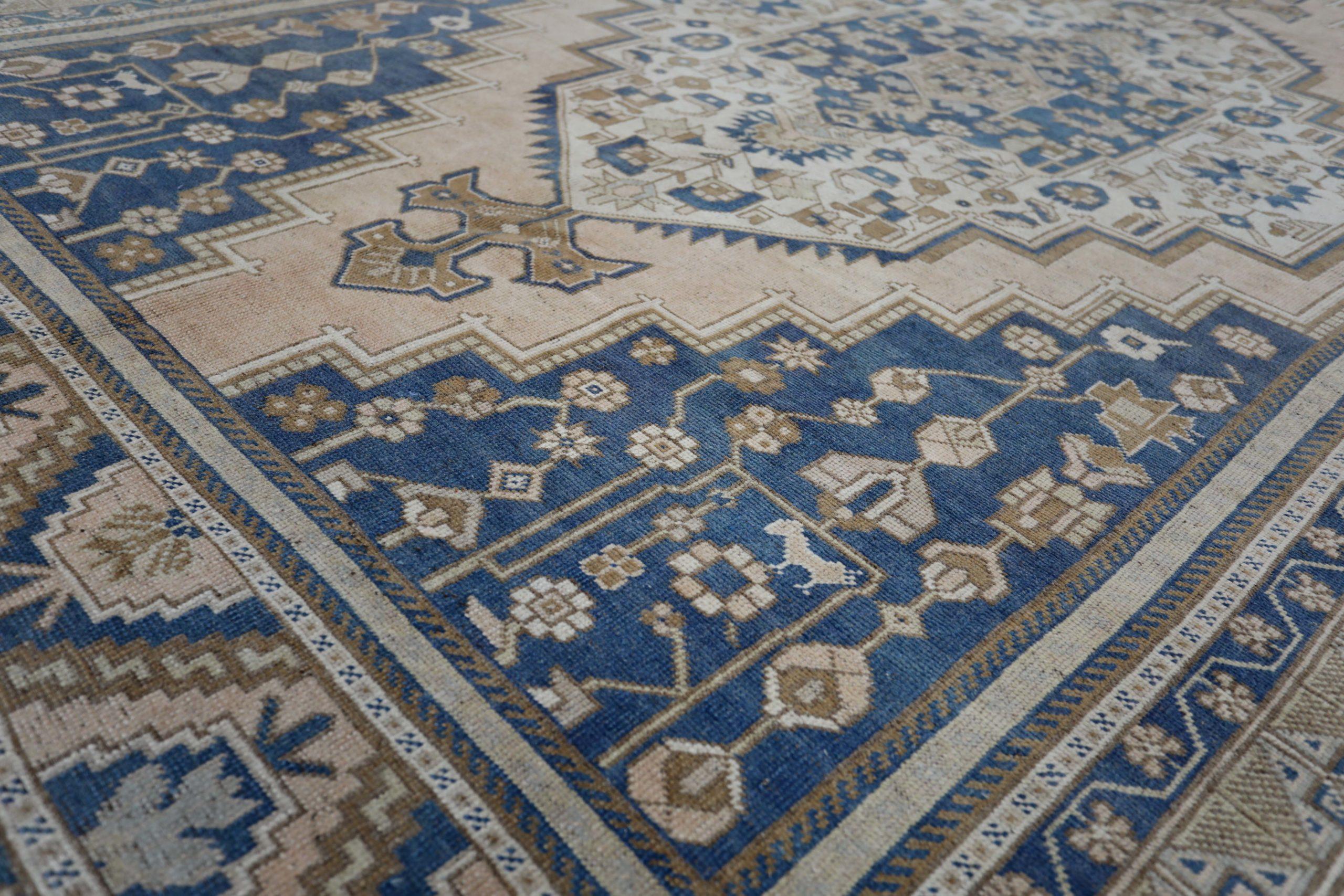 Türkei Anatoly Area Rugs - Wolle Braun Elfenbein Marineblau Design - 93117 (Türkisch) im Angebot