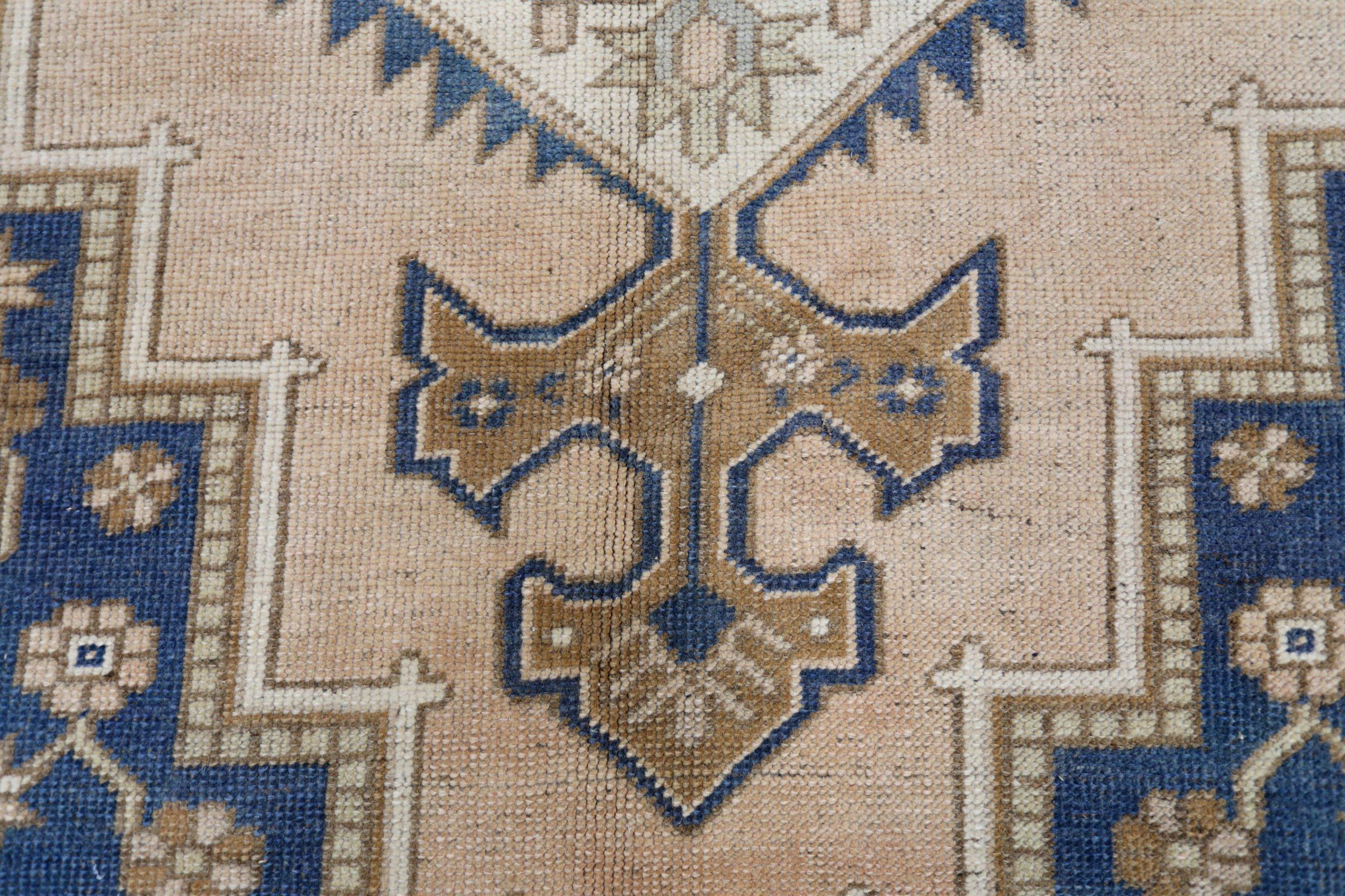 Türkei Anatoly Area Rugs - Wolle Braun Elfenbein Marineblau Design - 93117 im Zustand „Hervorragend“ im Angebot in Dallas, TX
