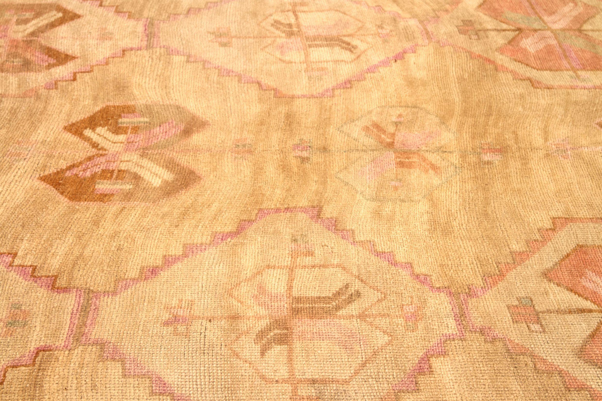 Türkei Anatoly Bereich Teppiche - Wolle Brown Elfenbein Rosa Design - 92785 im Zustand „Hervorragend“ im Angebot in Dallas, TX