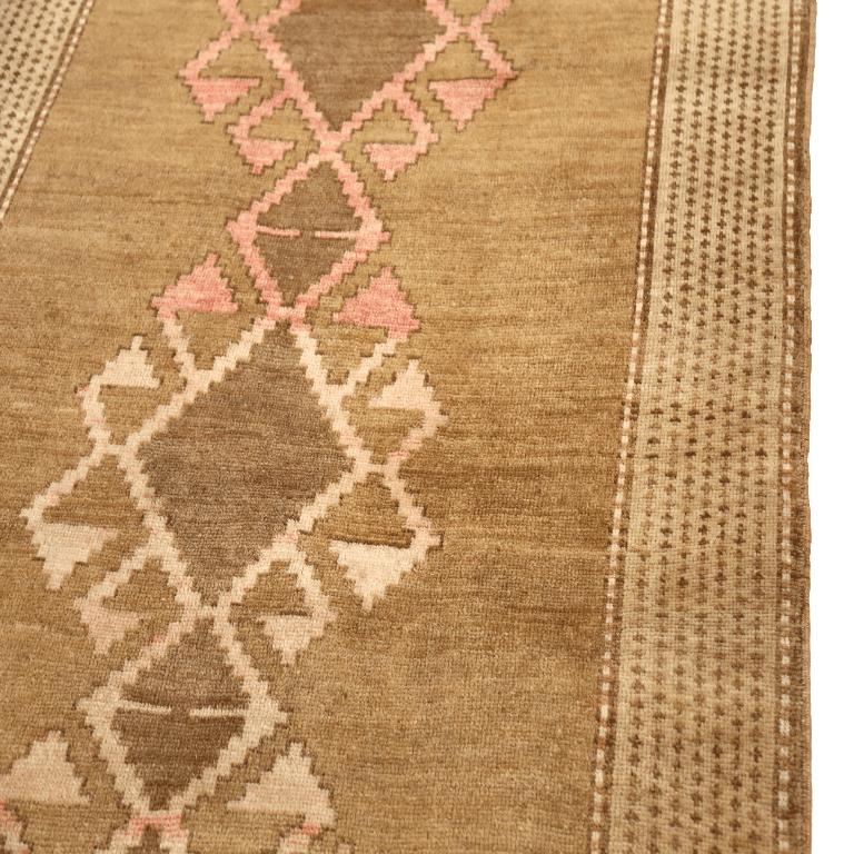 Türkei Anatoly Bereich Teppiche - Wolle Braun Elfenbein Rosa Design - 92937 im Zustand „Hervorragend“ im Angebot in Dallas, TX