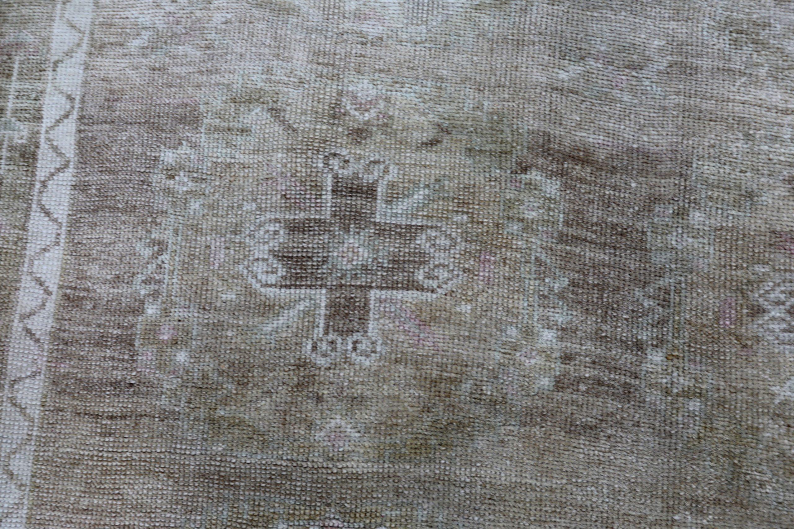 Türkei Anatoly Area Rugs - Wolle Braun Elfenbein Rosa Design - 93013 im Zustand „Hervorragend“ im Angebot in Dallas, TX