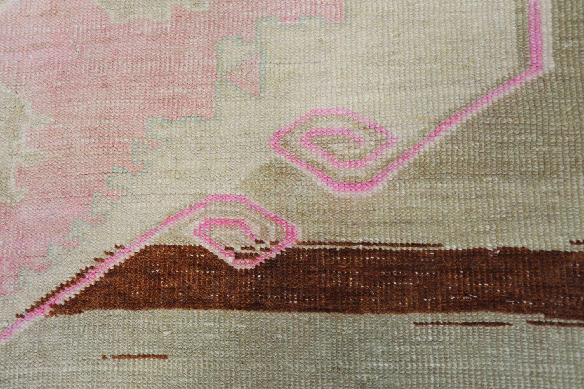 Türkei Anatoly Bereich Teppiche - Wolle Braun Elfenbein Rosa Design - 93047 (Türkisch) im Angebot