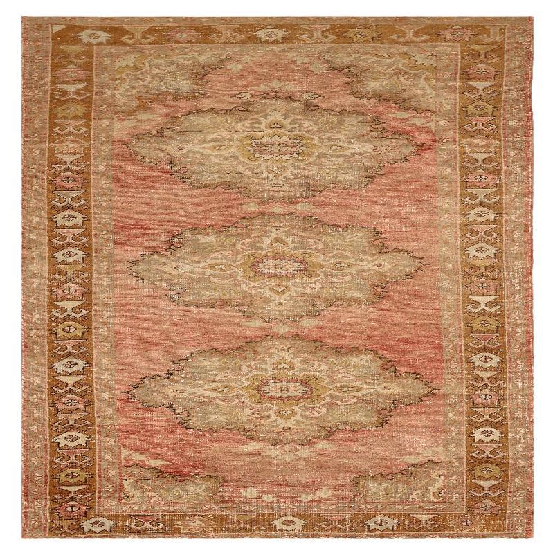 Türkei Anatoly Bereich Teppiche - Wolle Braun Elfenbein Rosa Rot Design - 92953